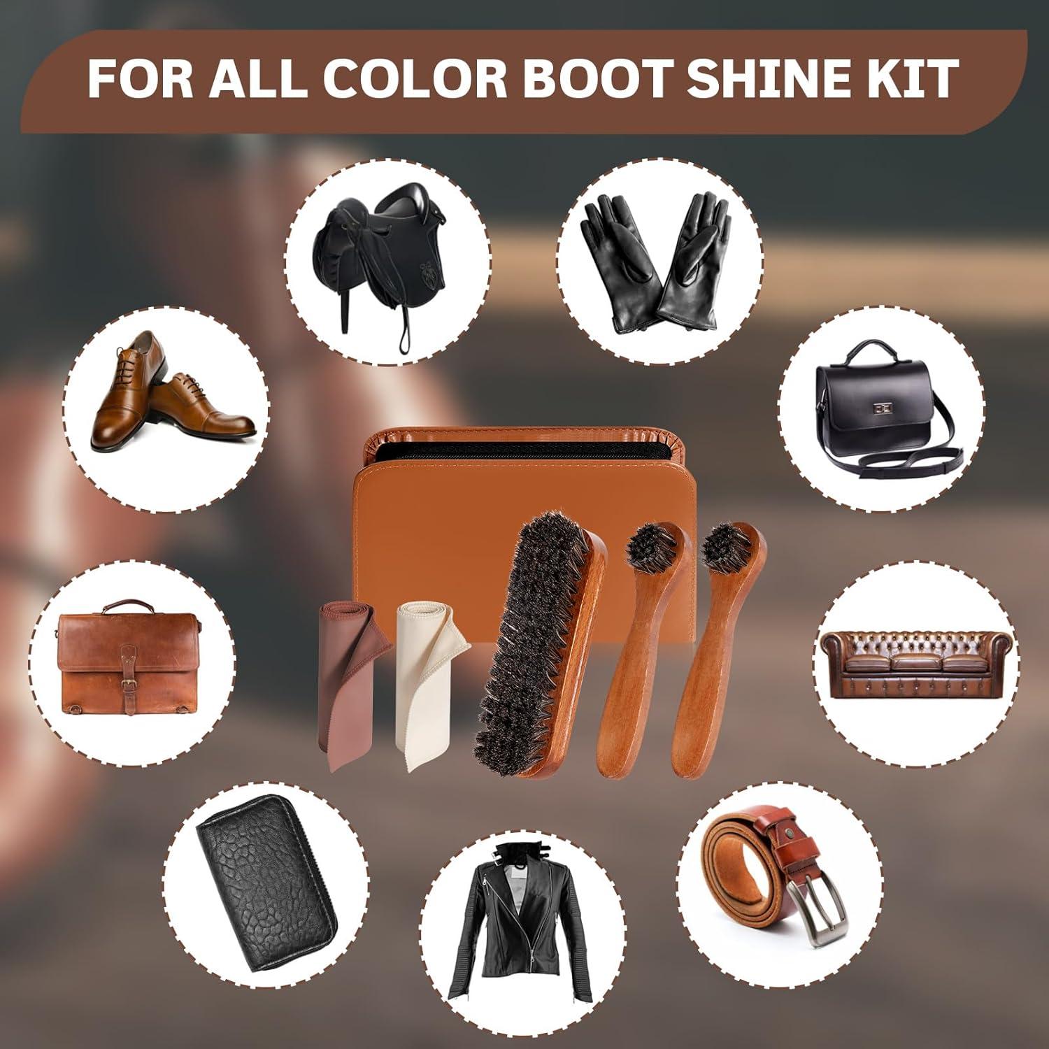 Kit de Cuidado de Zapatos NUROON - Jabón, Aceite y Cepillos