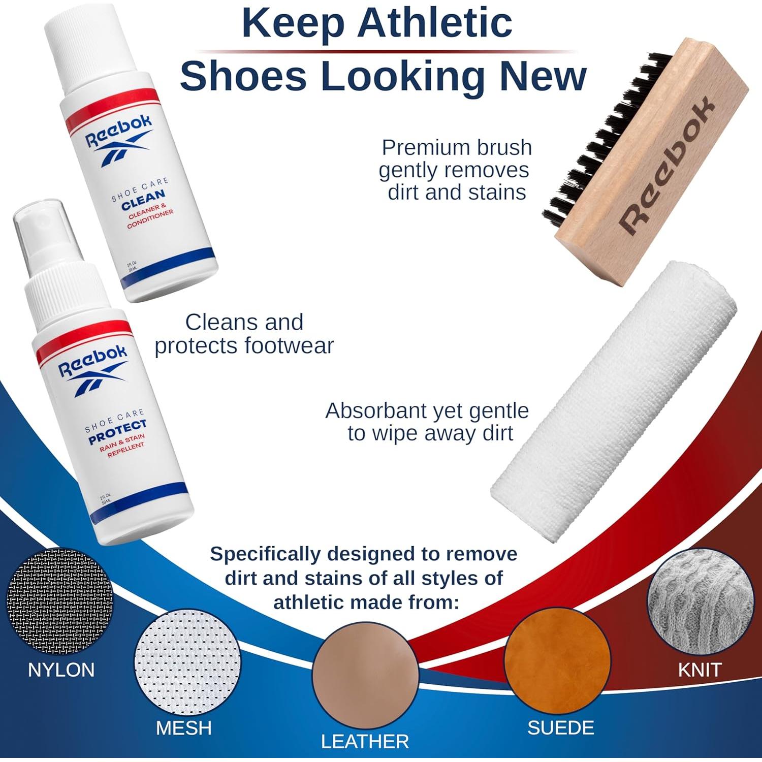 Kit de Limpieza de Zapatos Reebok - 2oz Limpiador y Protector