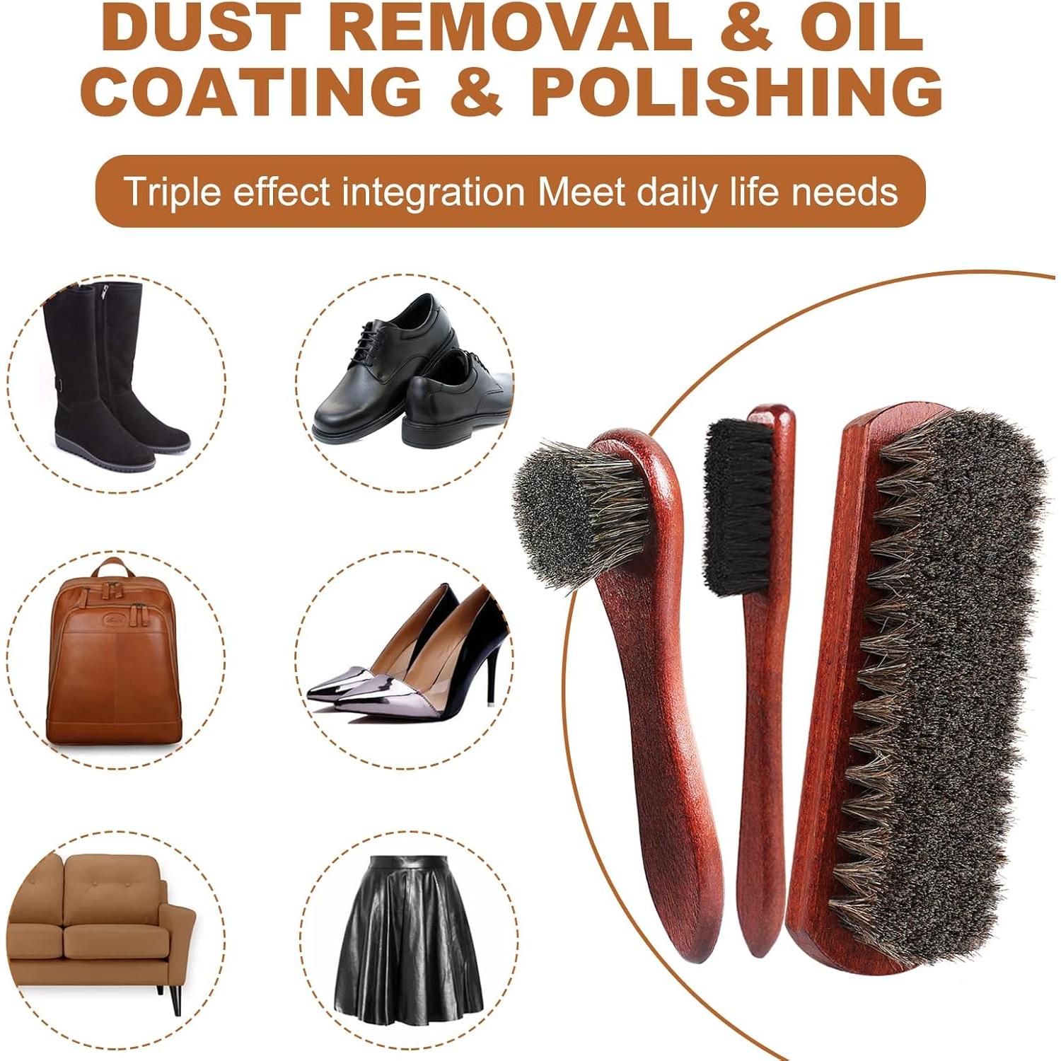 Kit de Cepillos para Zapatos Rolett - 4 Piezas Premium para Cuero