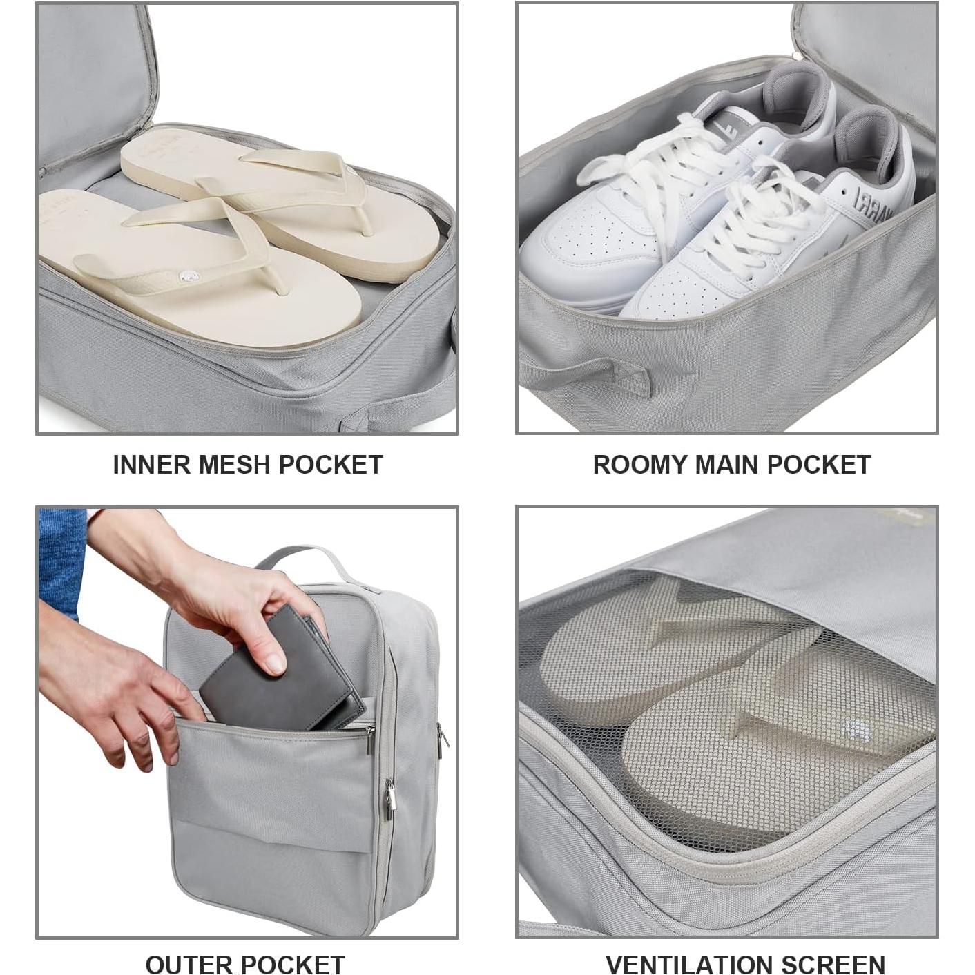 Bolsa de Viaje para Zapatos Emissary - Impermeable, 3 Pares, Gris