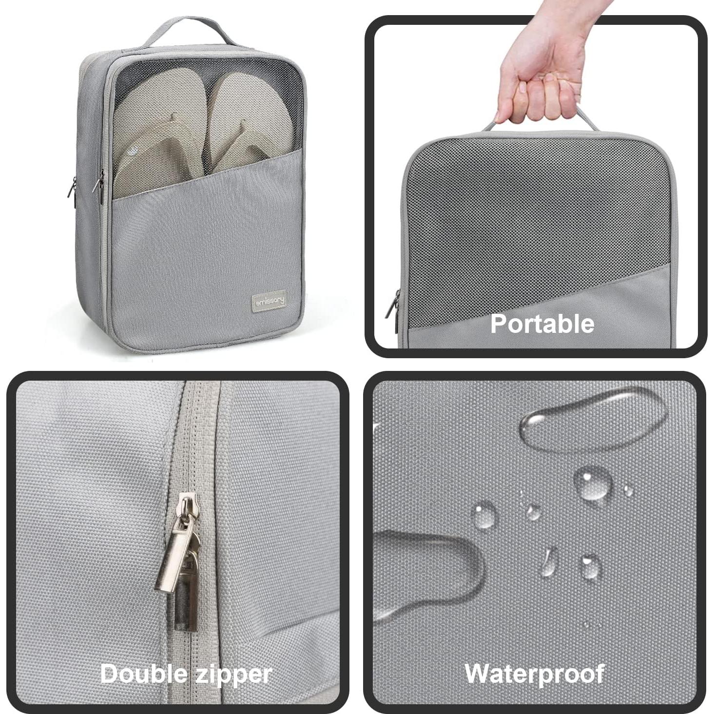 Bolsa de Viaje para Zapatos Emissary - Impermeable, 3 Pares, Gris