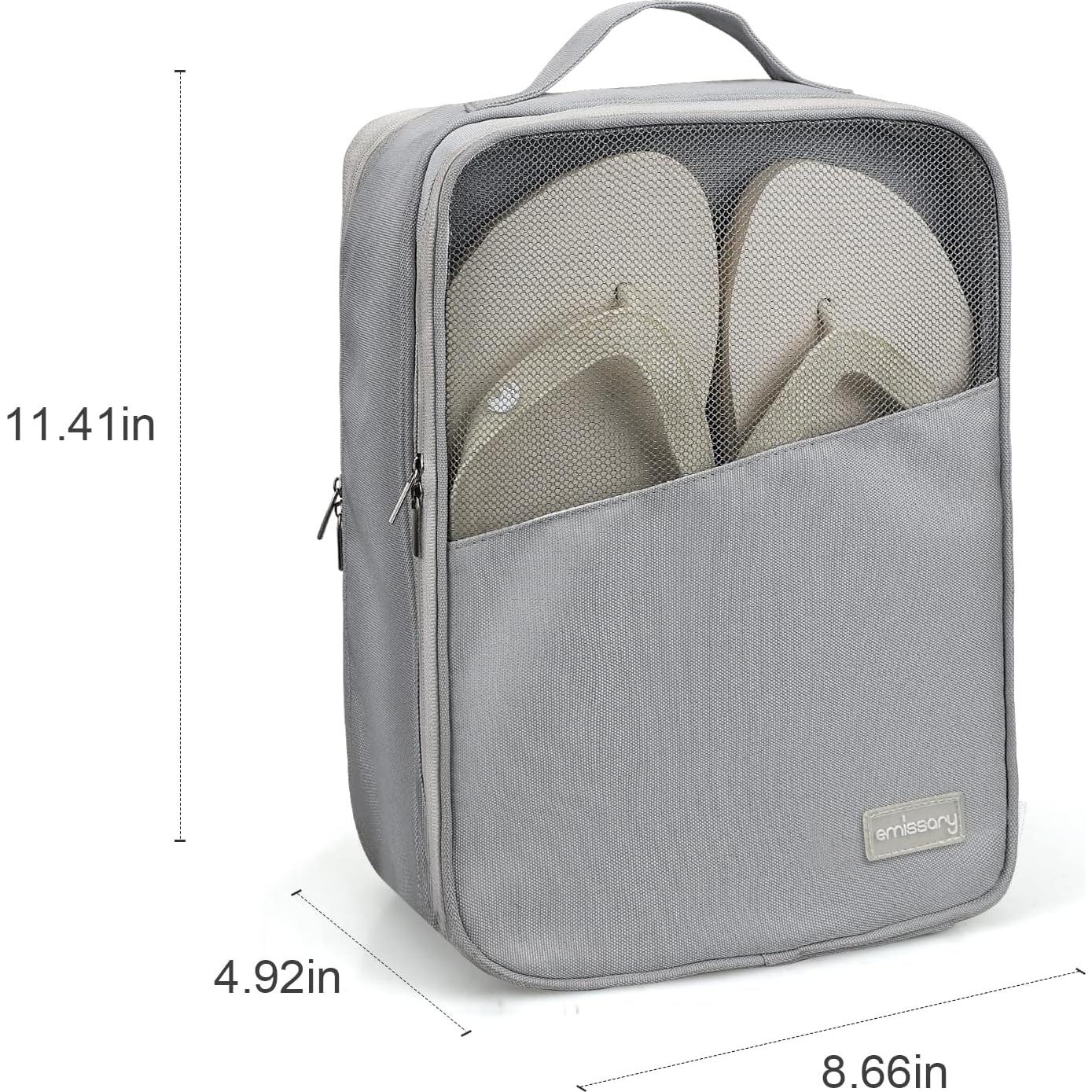 Bolsa de Viaje para Zapatos Emissary - Impermeable, 3 Pares, Gris