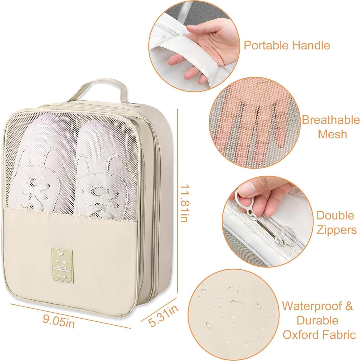 Bolsa de Zapatos de Viaje UPRIMEASY Impermeable 3 Compartimentos