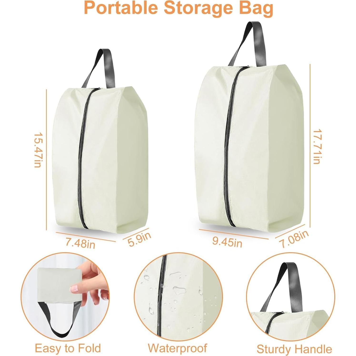 Bolsa de Zapatos de Viaje UPRIMEASY Impermeable 3 Compartimentos