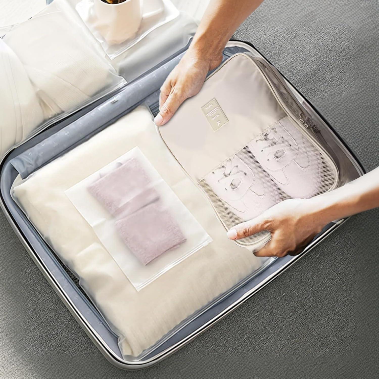 Bolsa de Zapatos de Viaje UPRIMEASY Impermeable 3 Compartimentos