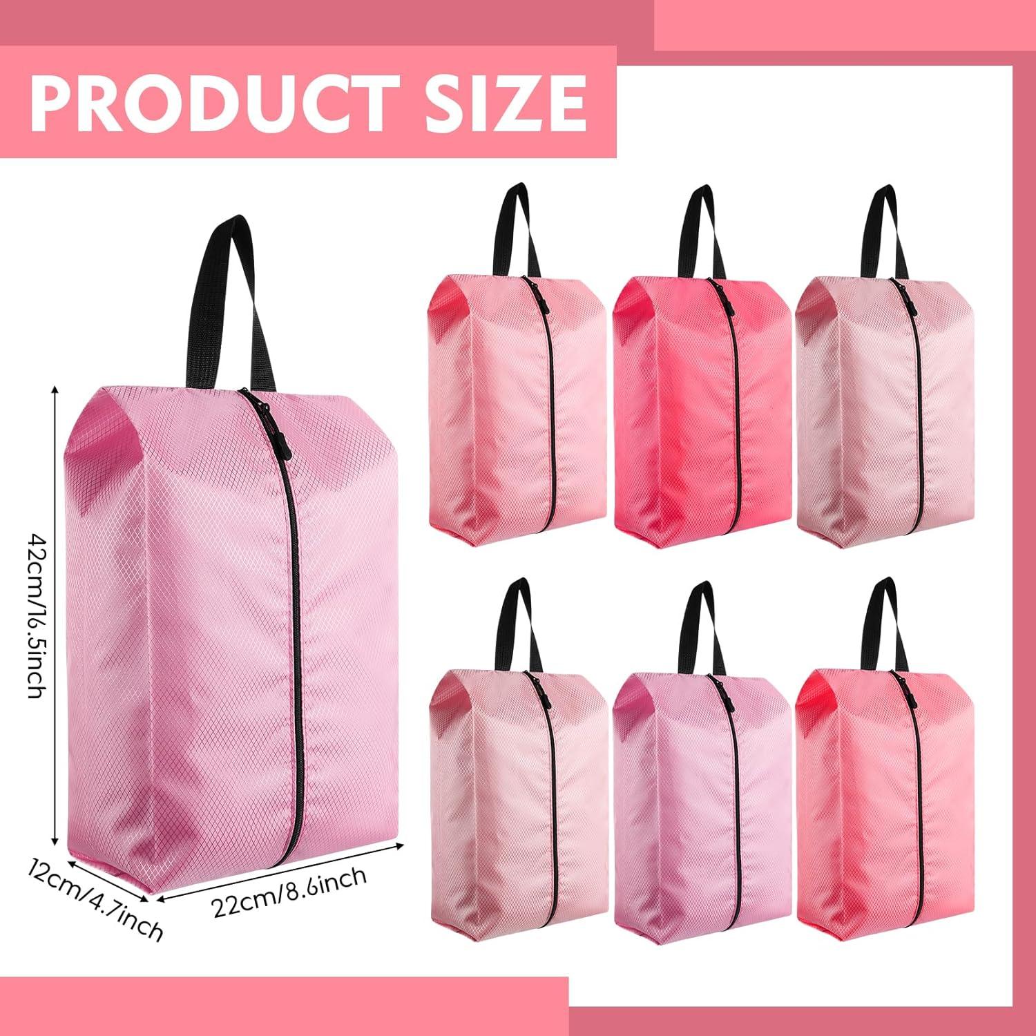 6 Bolsas de Zapatos de Viaje Bulyoou Nylon Rosa 42x22x12 cm