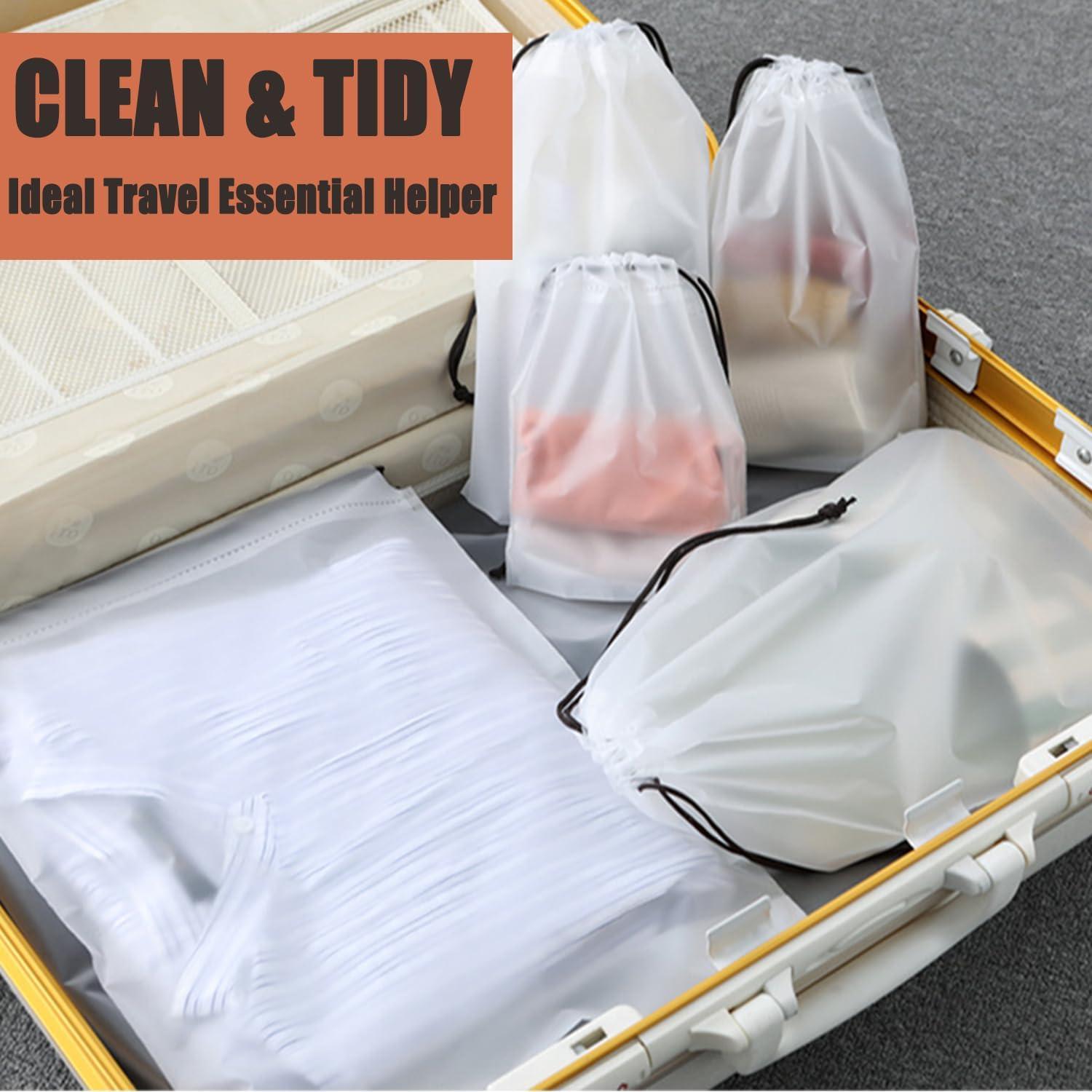 20 Bolsas Transparentes para Zapatos de Viaje 40x30 cm