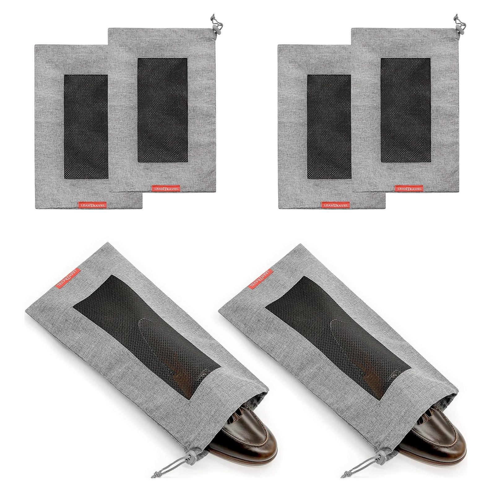 Bolsas para zapatos LeanTravel, juego de 6, malla transpirable