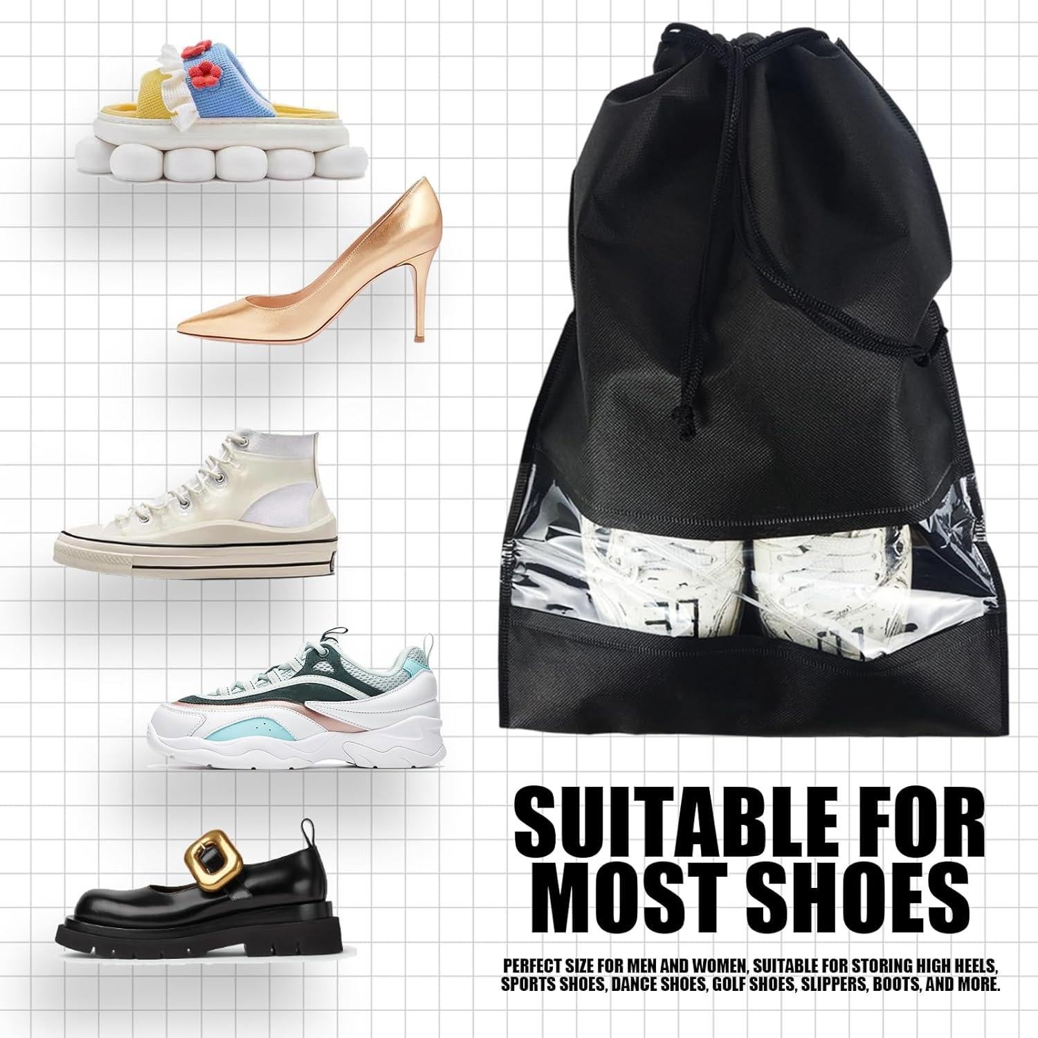 Bolsas para Zapatos de Viaje 12PCS - Organizador Portátil 33x44cm