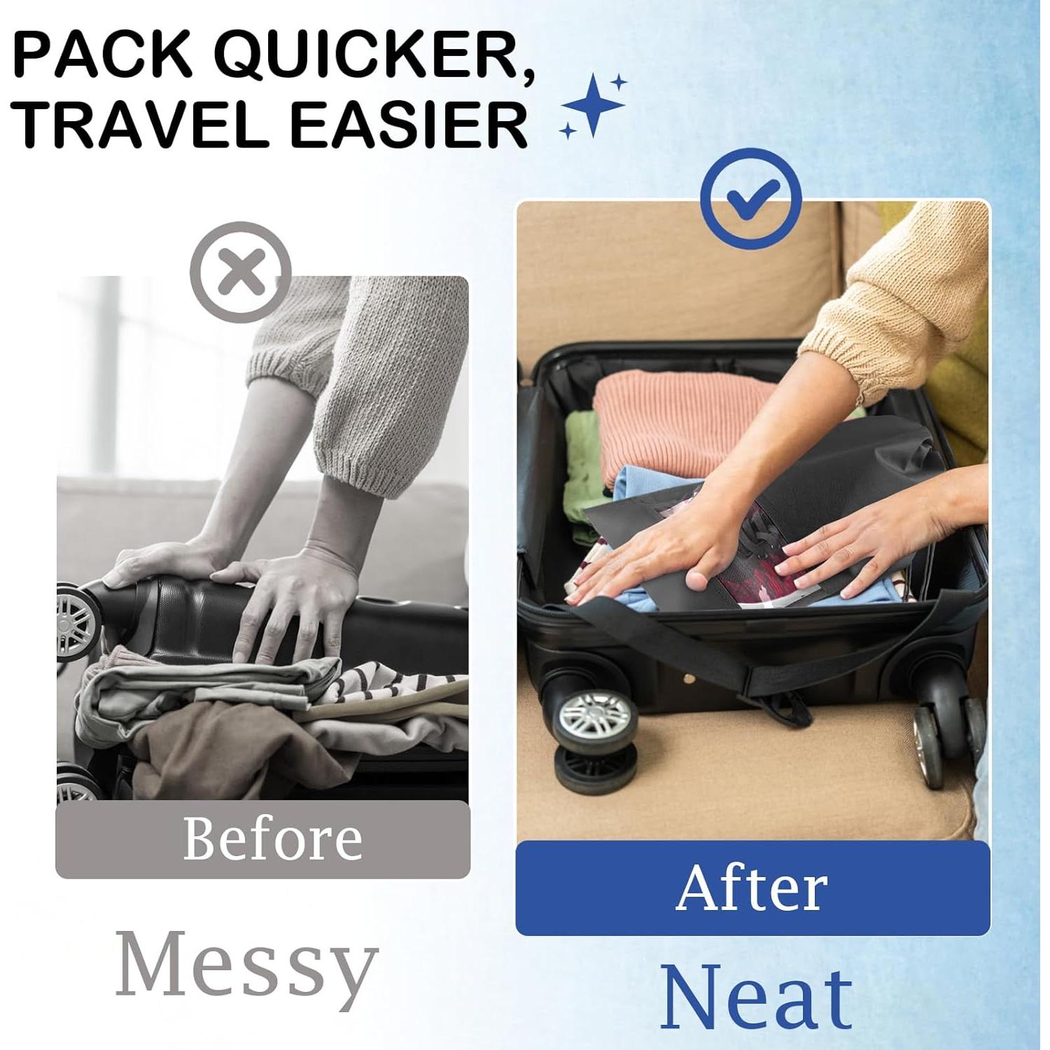 Paquete de 18 bolsas de zapatos de viaje negras 32x44 cm