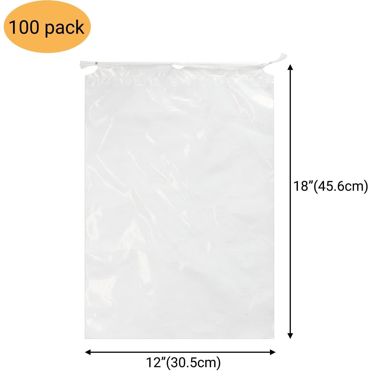 Paquete de 100 bolsas de plástico Belinlen 30.5x45.6 cm con cordón