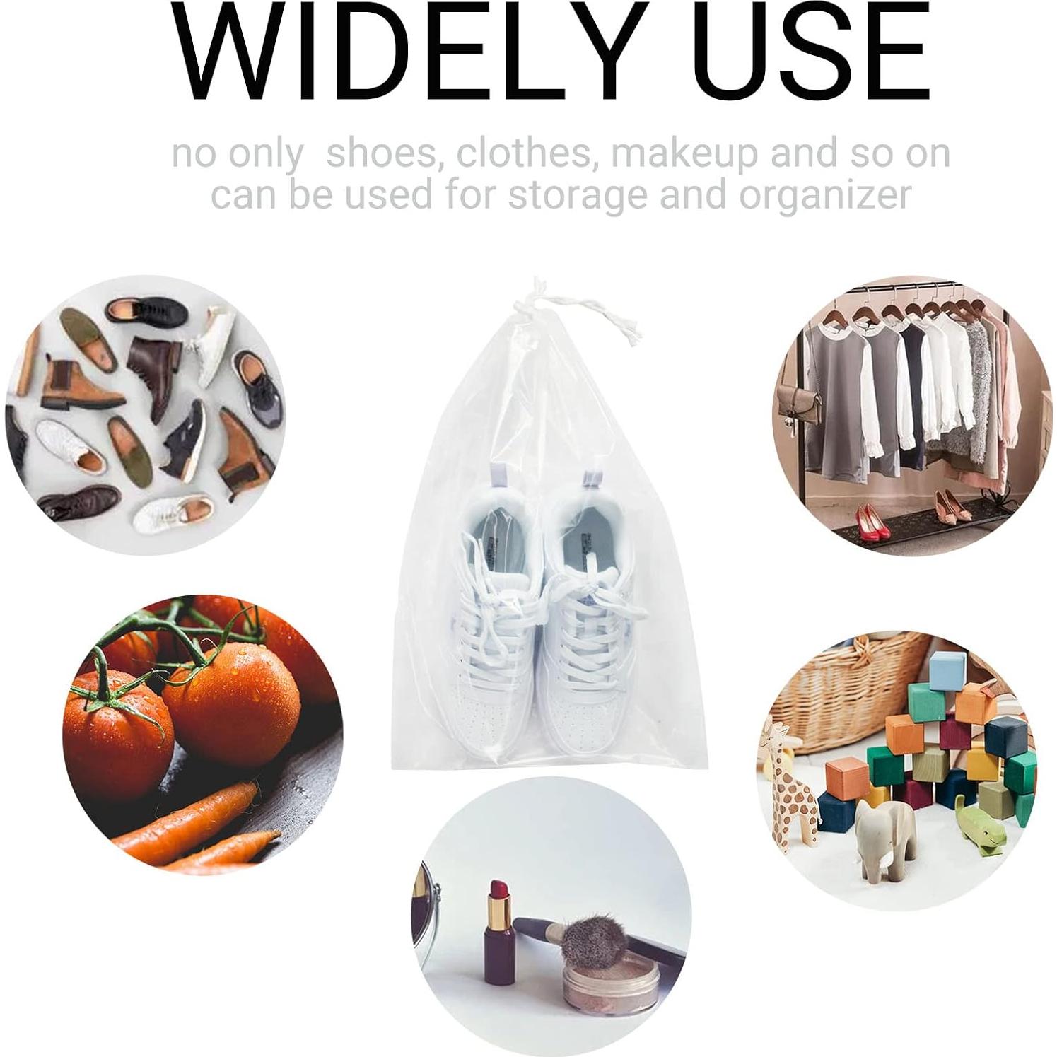 Paquete de 100 bolsas de plástico Belinlen 30.5x45.6 cm con cordón