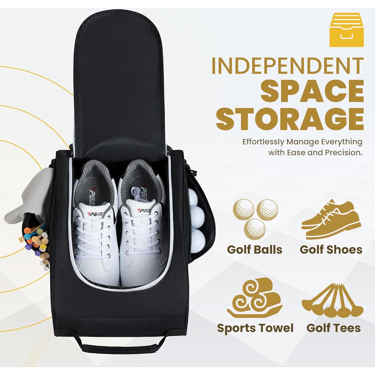 Bolsa de Zapatos de Golf Golkcurx Negra para Viaje 35.6x15.2cm