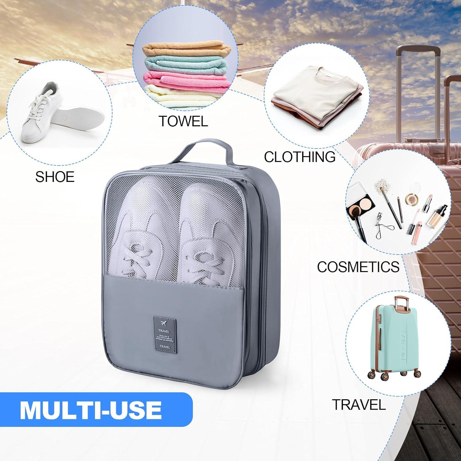 Bolsas de Zapatos de Viaje Windyun - 2 Pcs, Gris y Beige