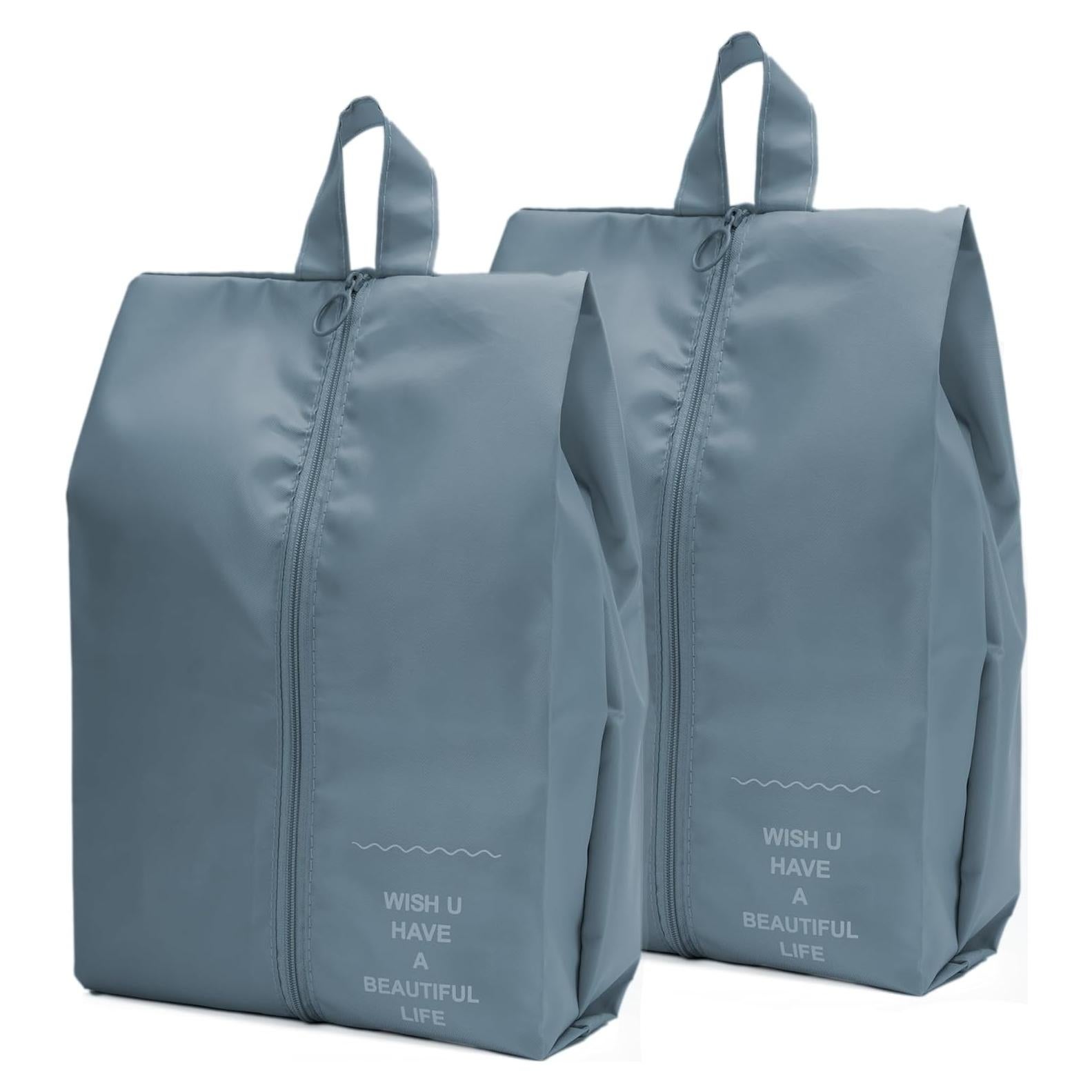 Bolsas para zapatos de viaje impermeables 2 unidades Azul Gris