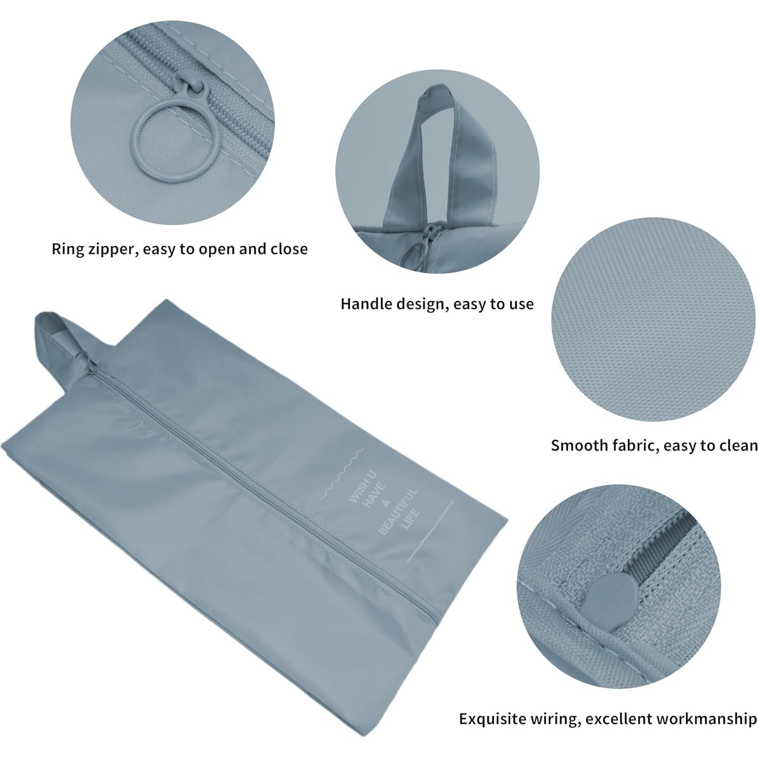 Bolsas para zapatos de viaje impermeables 2 unidades Azul Gris