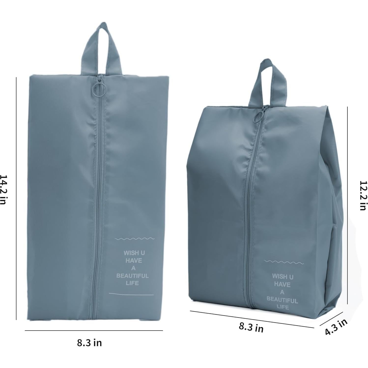 Bolsas para zapatos de viaje impermeables 2 unidades Azul Gris