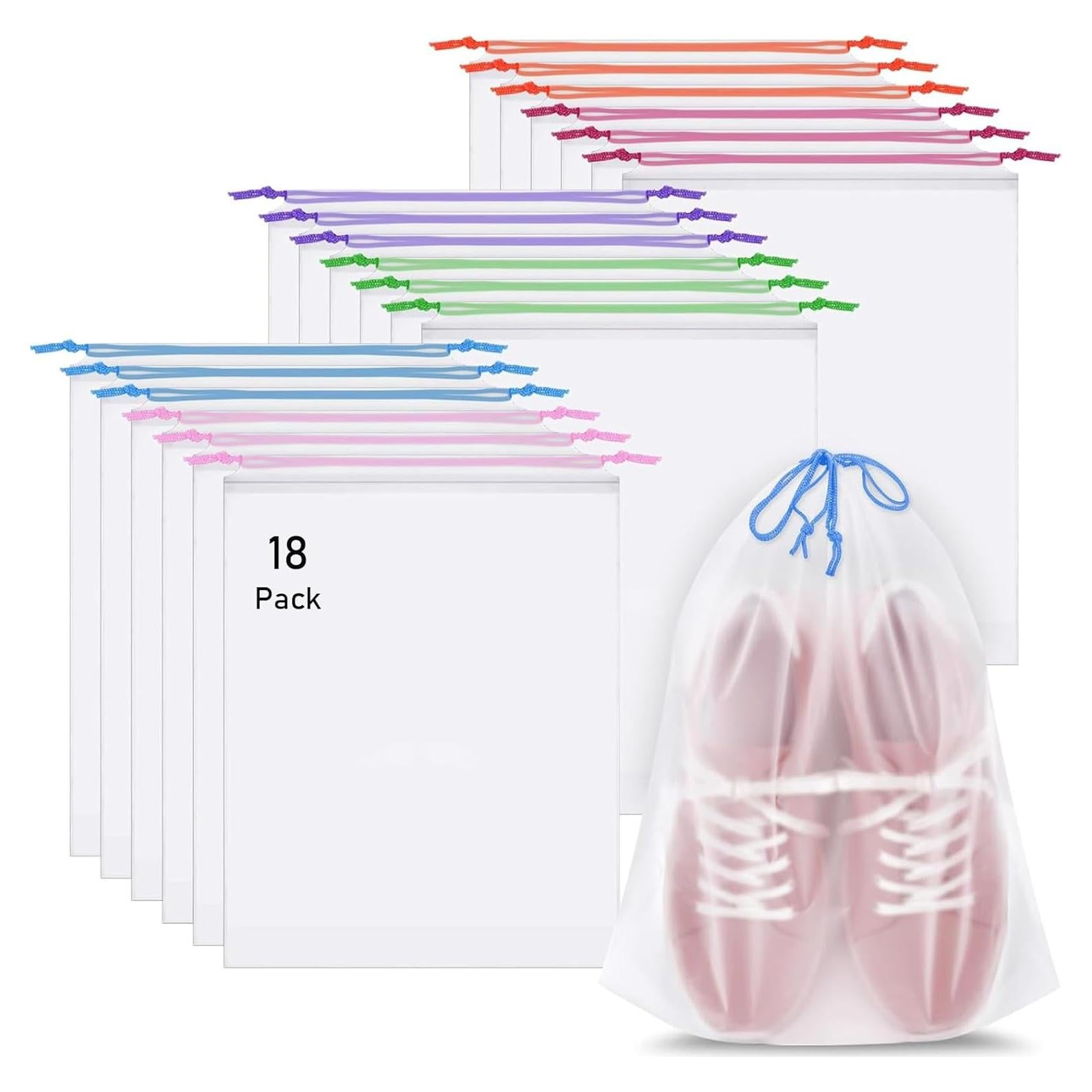 Paquete de 18 bolsas para zapatos de viaje impermeables 39.9x29.9cm