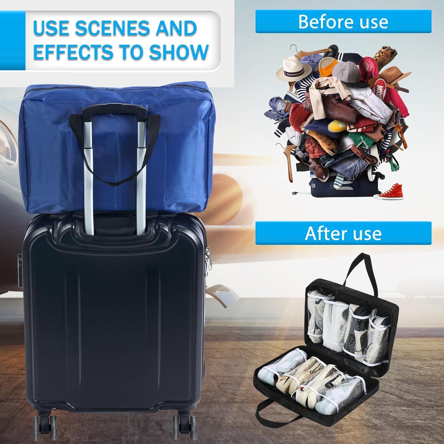 Bolsa de Almacenamiento de Zapatos Vinsatin - 2 Pcs, Negro y Azul