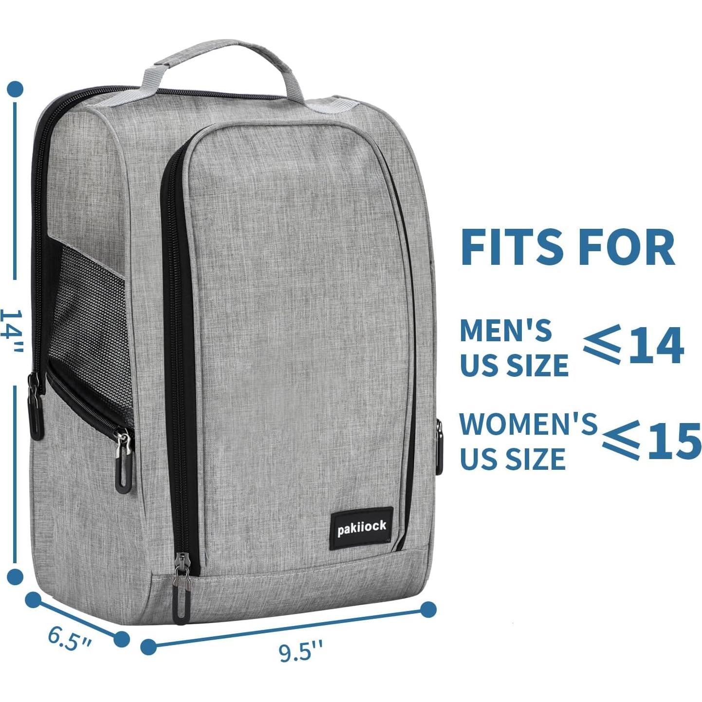 Bolsa de zapatos de golf Pakiiock con ventilación y 3 bolsillos