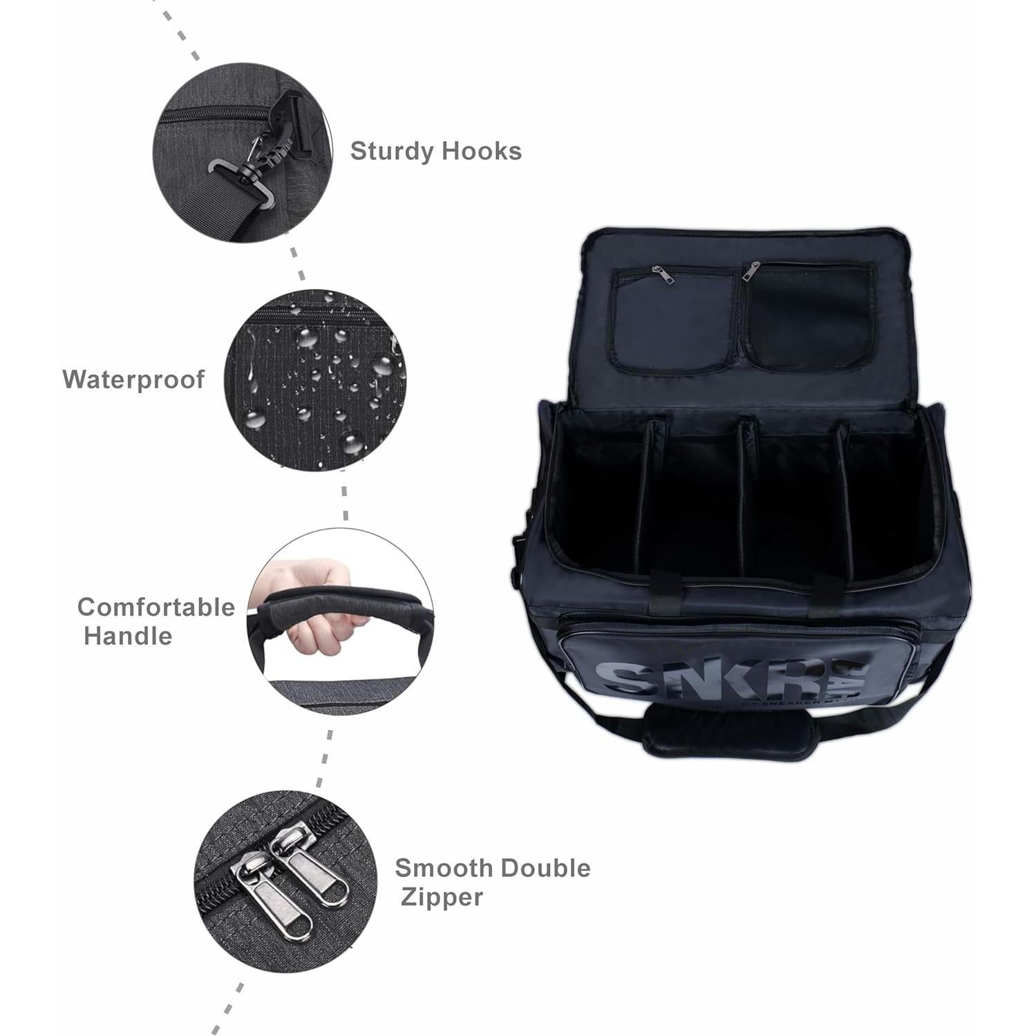 Bolsa de Viaje para Zapatillas Impermeable Negro - 4 Pares