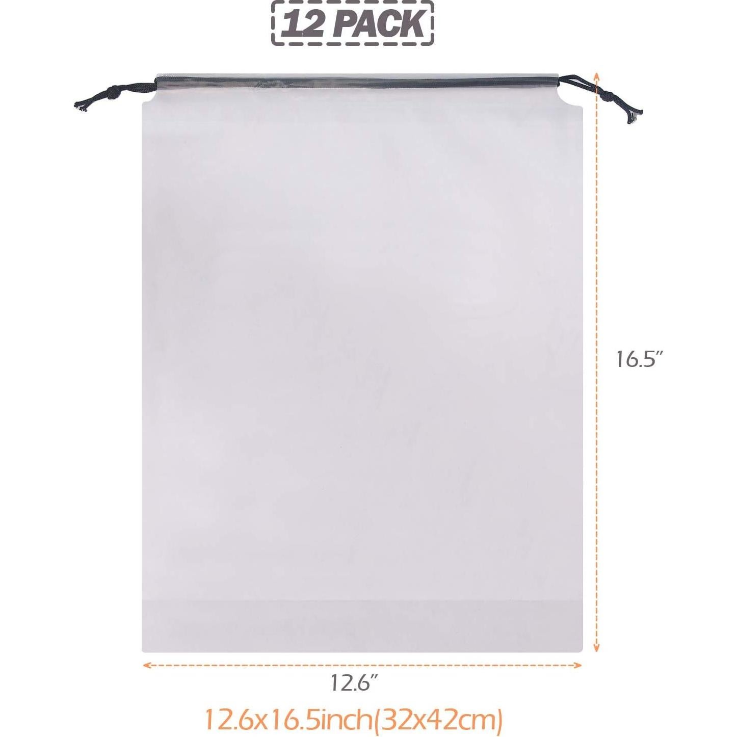 Juego de 12 Bolsas de Zapatos Portátiles Transparentes 32x42cm