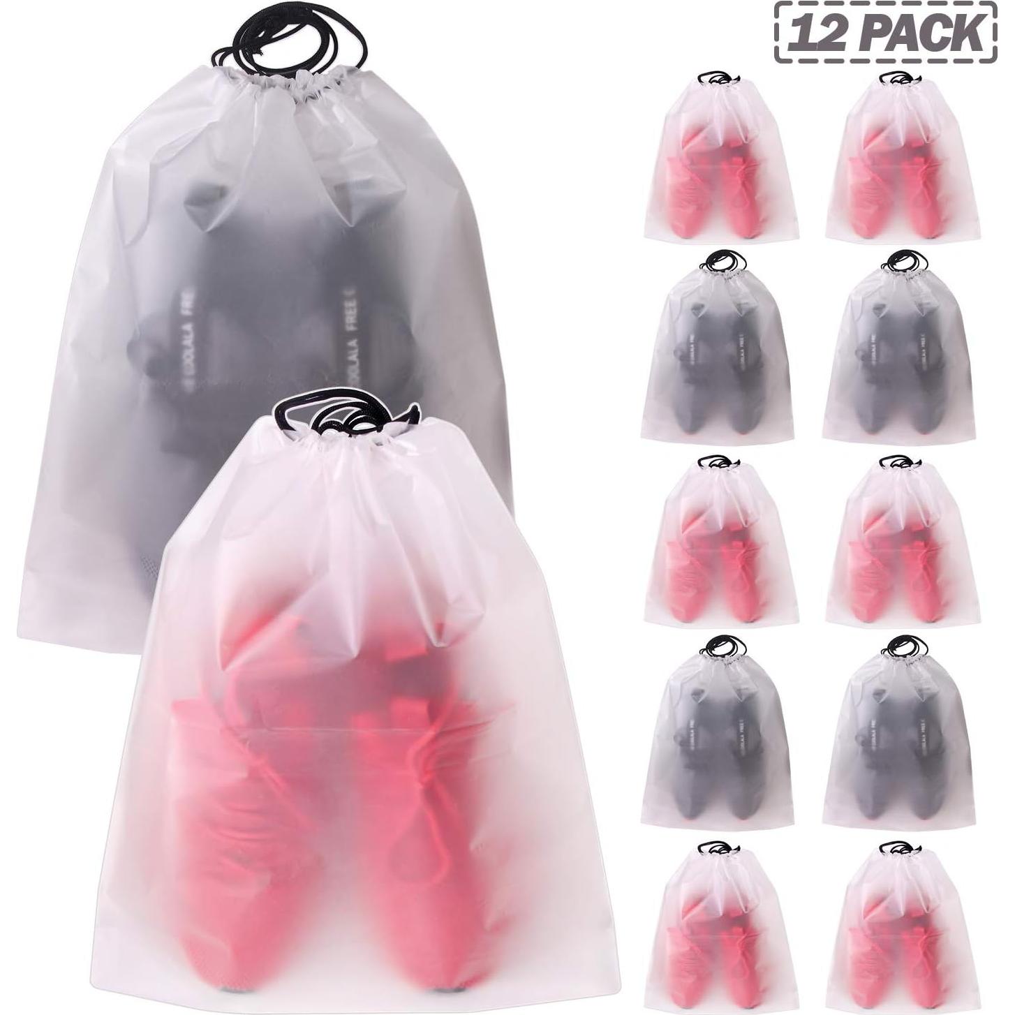 Juego de 12 Bolsas de Zapatos Portátiles Transparentes 32x42cm