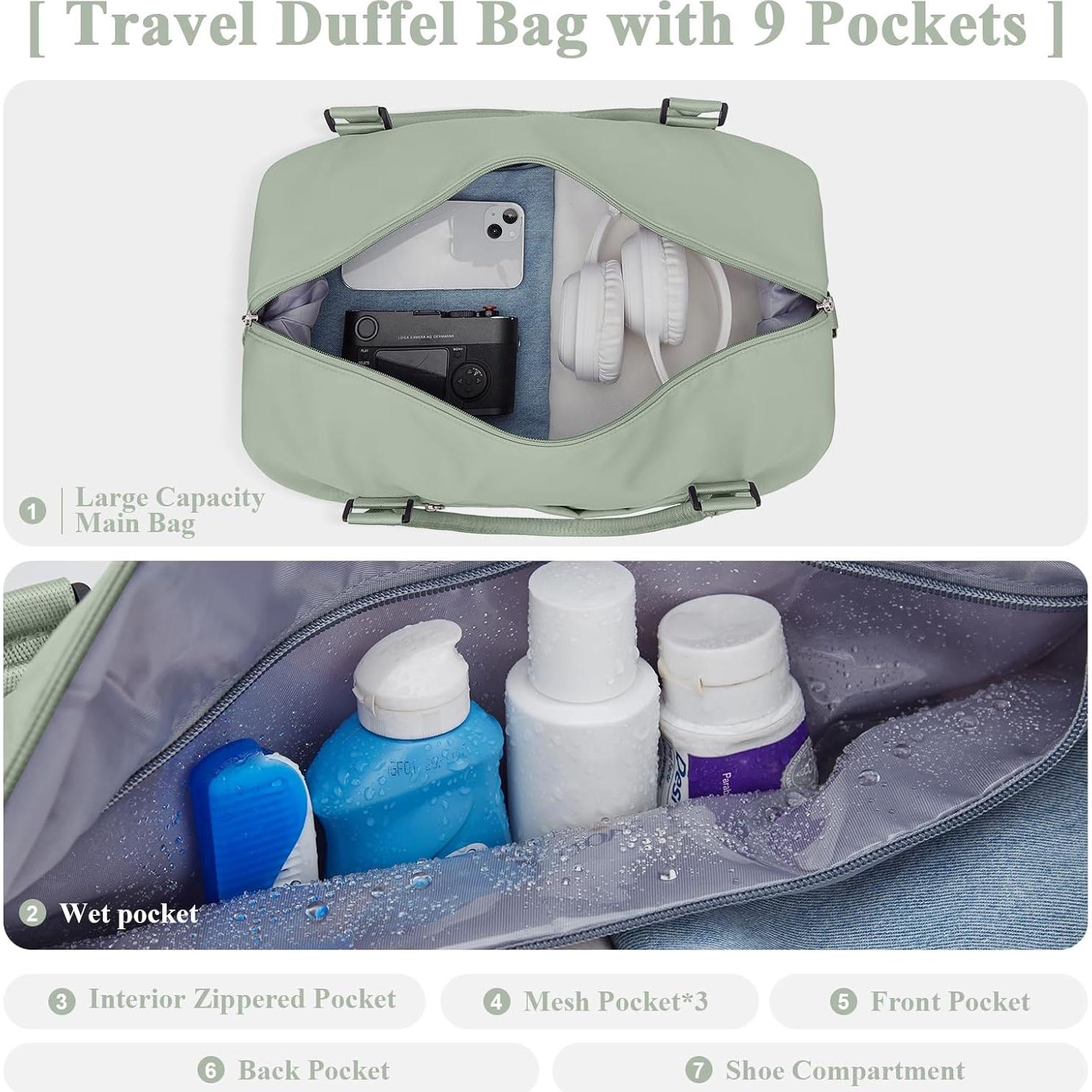 Bolsa de viaje tipo duffel HYC00 con compartimento para zapatos 56x17x45 cm