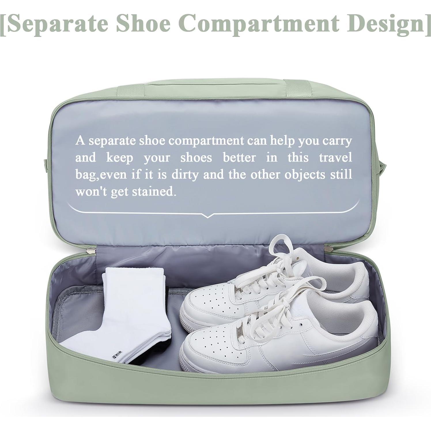 Bolsa de viaje tipo duffel HYC00 con compartimento para zapatos 56x17x45 cm