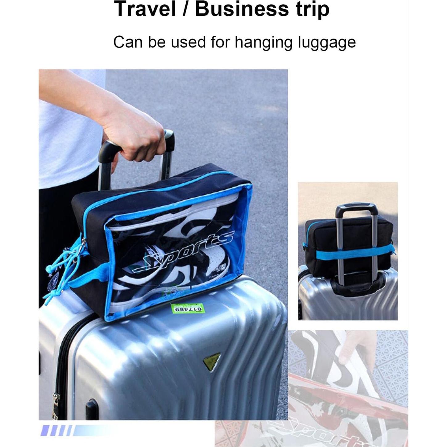 Bolsa de Zapatos de Viaje Oxford con Correa Removible Negra