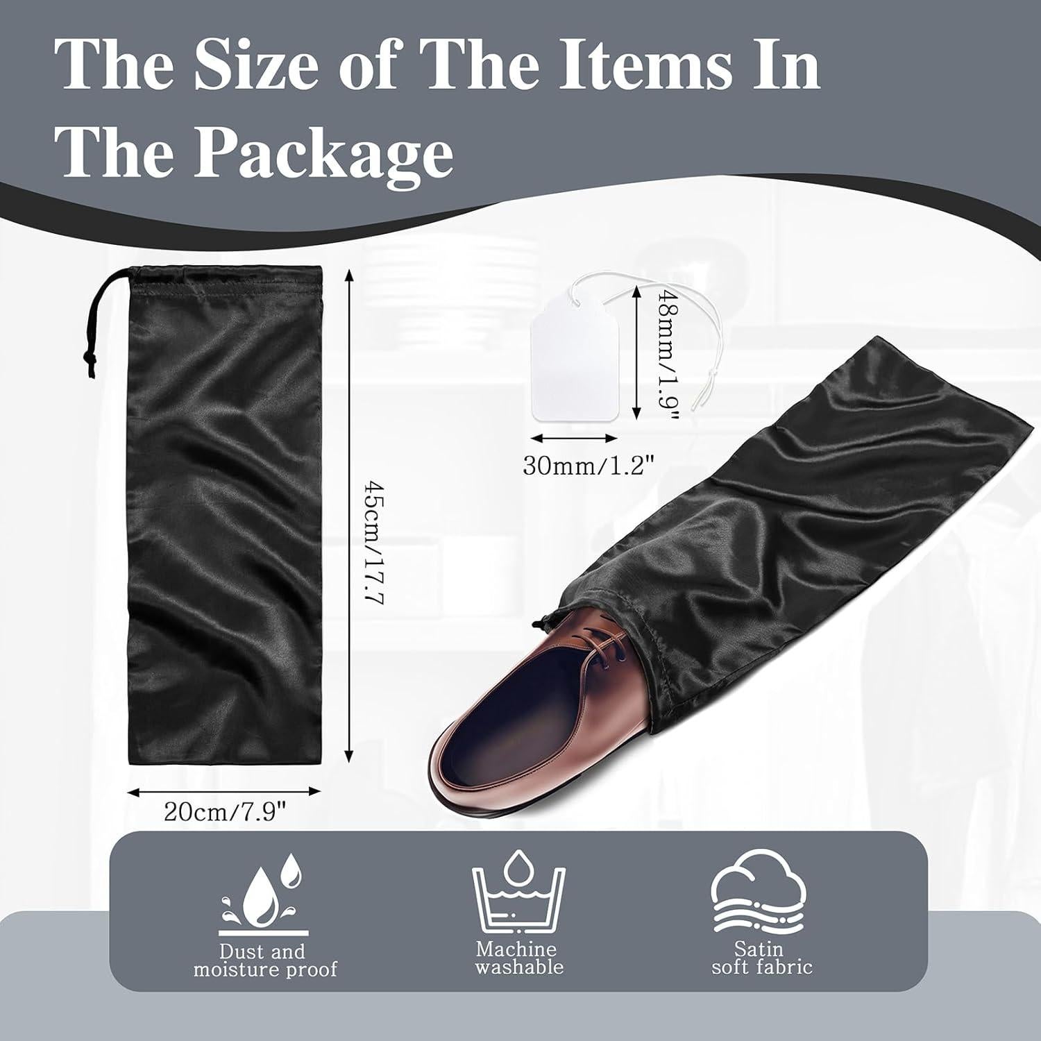 Bolsas de Almacenamiento para Zapatos Ersmak - 6 Piezas de Satén 45x20cm