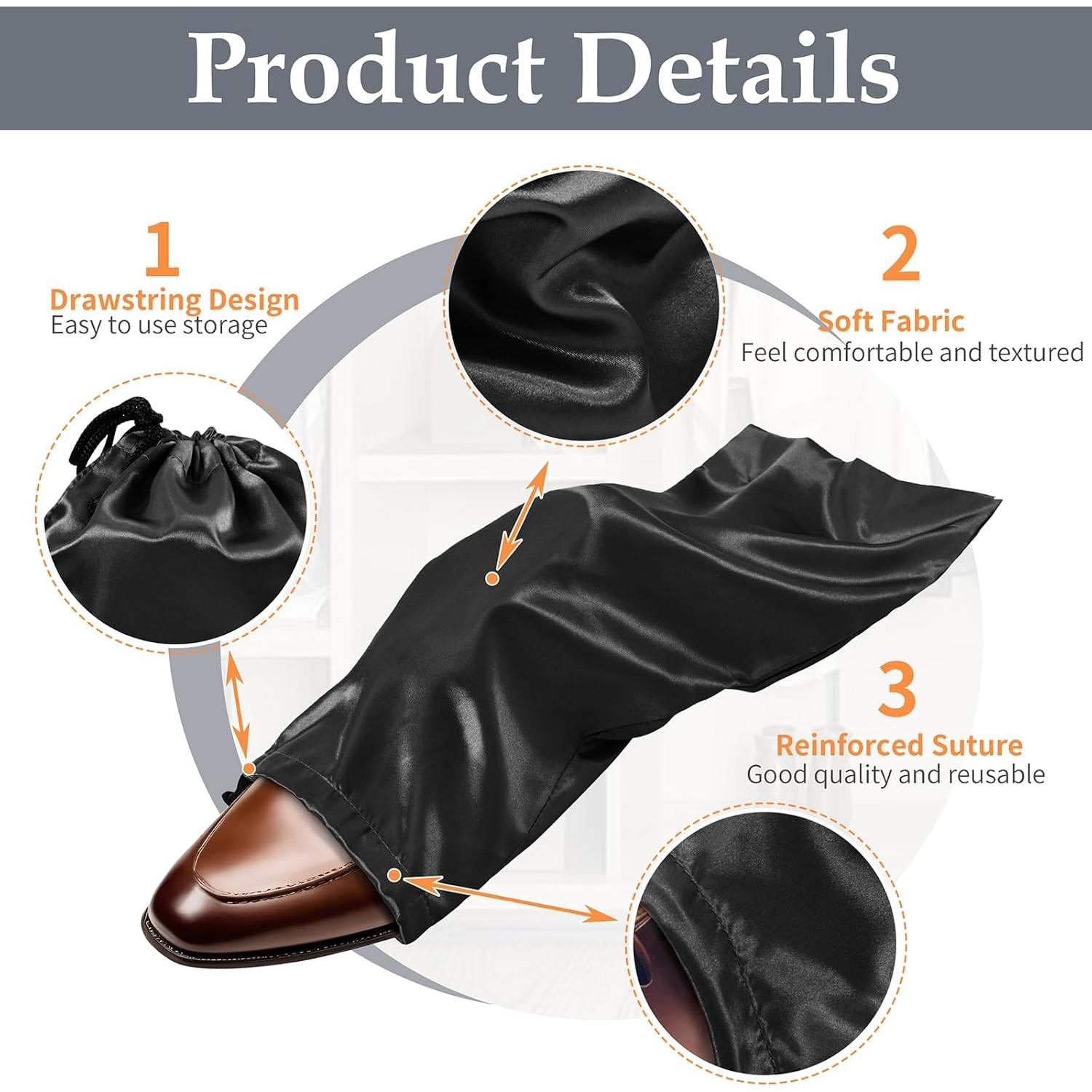 Bolsas de Almacenamiento para Zapatos Ersmak - 6 Piezas de Satén 45x20cm