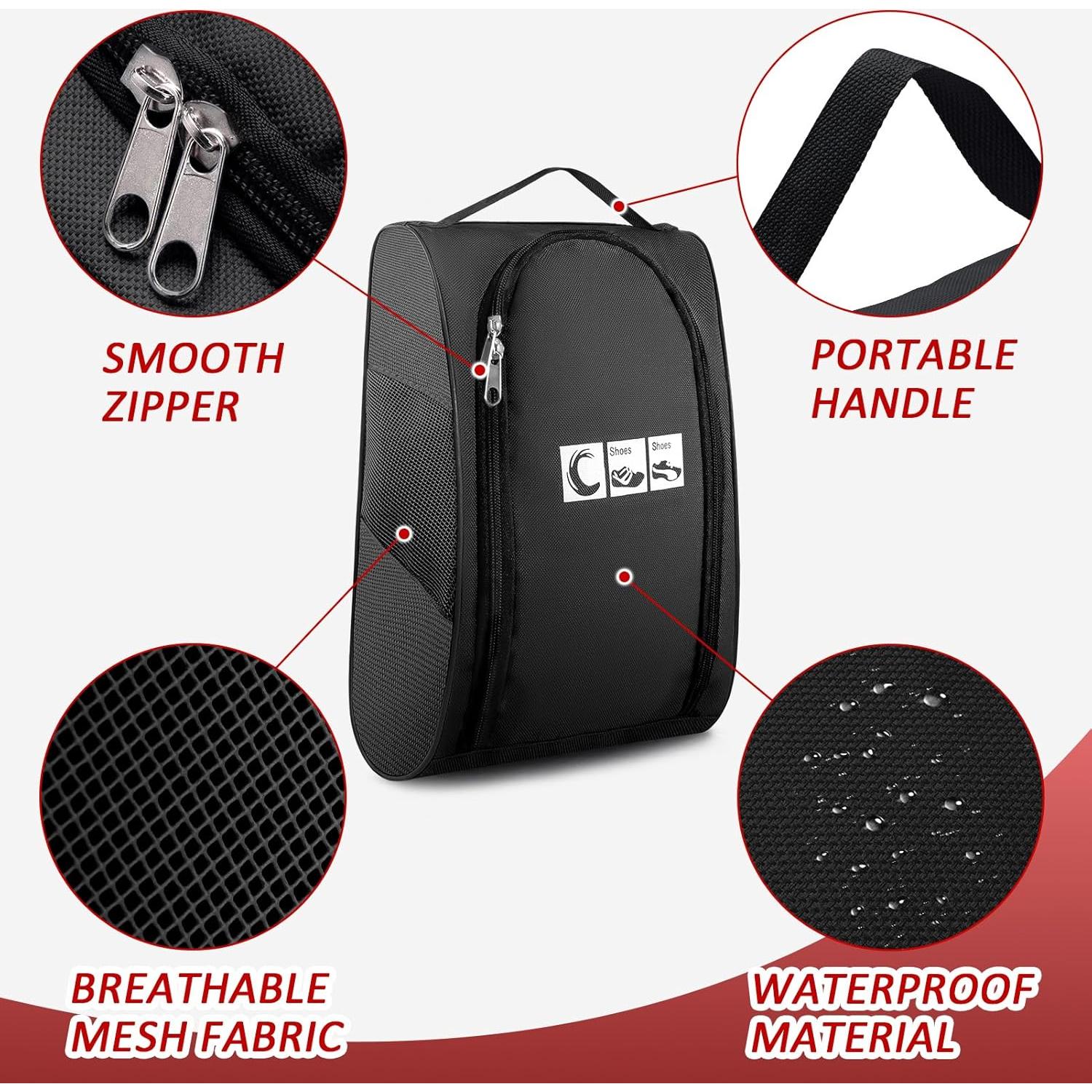 Bolsa Organizadora de Zapatos Ailaka Negra Impermeable 33x20x13cm