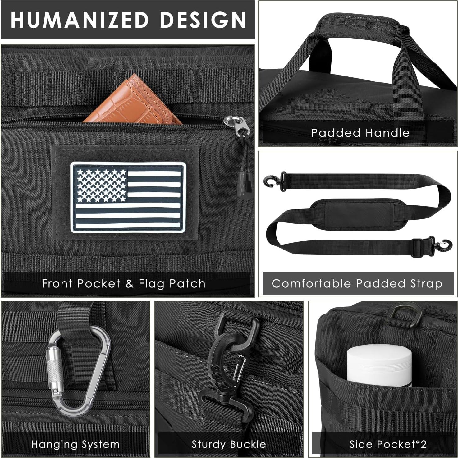 Bolsa de Viaje ETRONIK Táctica 48x22x33cm Negra