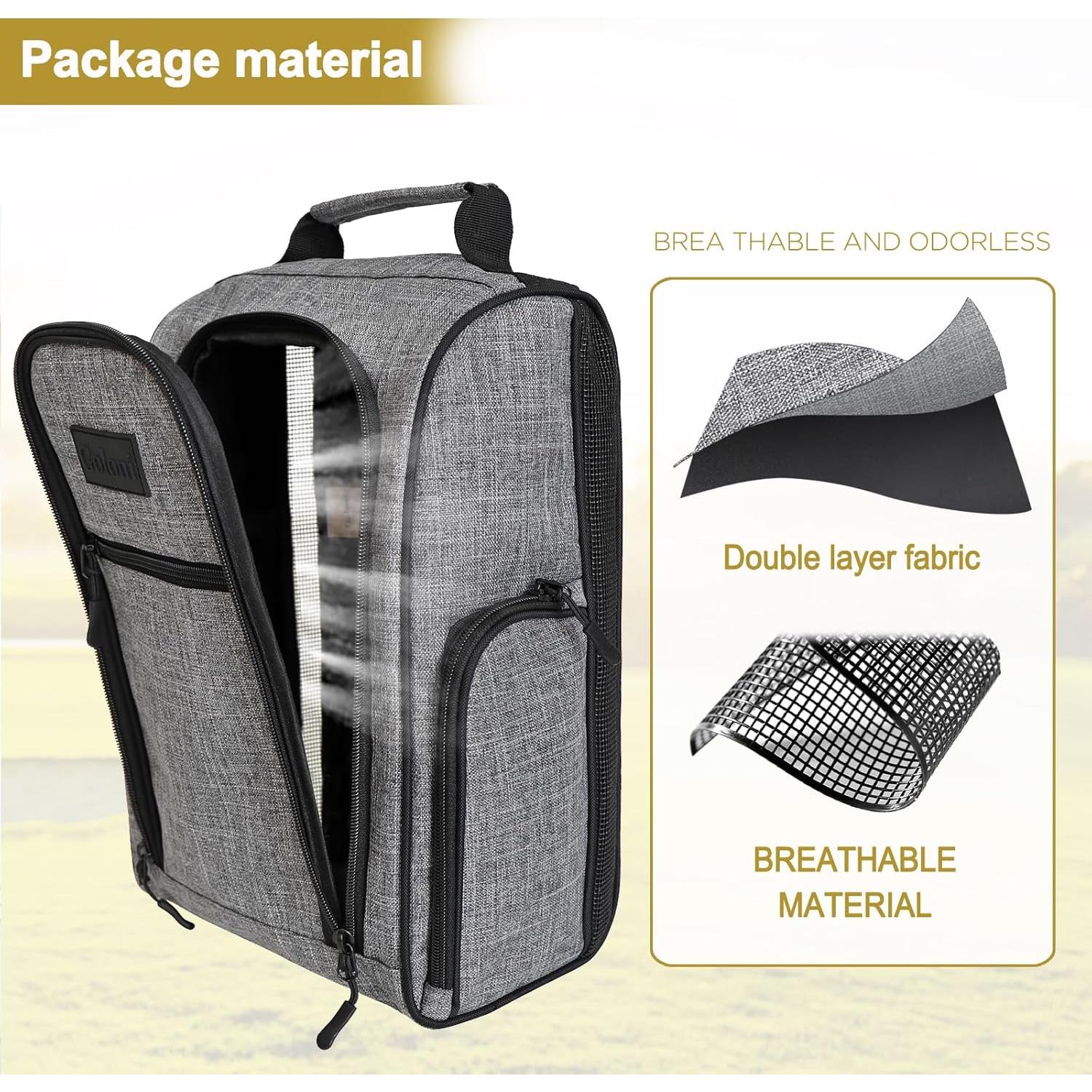 Bolsa de Zapatos de Golf Goloni Gris Acolchada con Ventilación