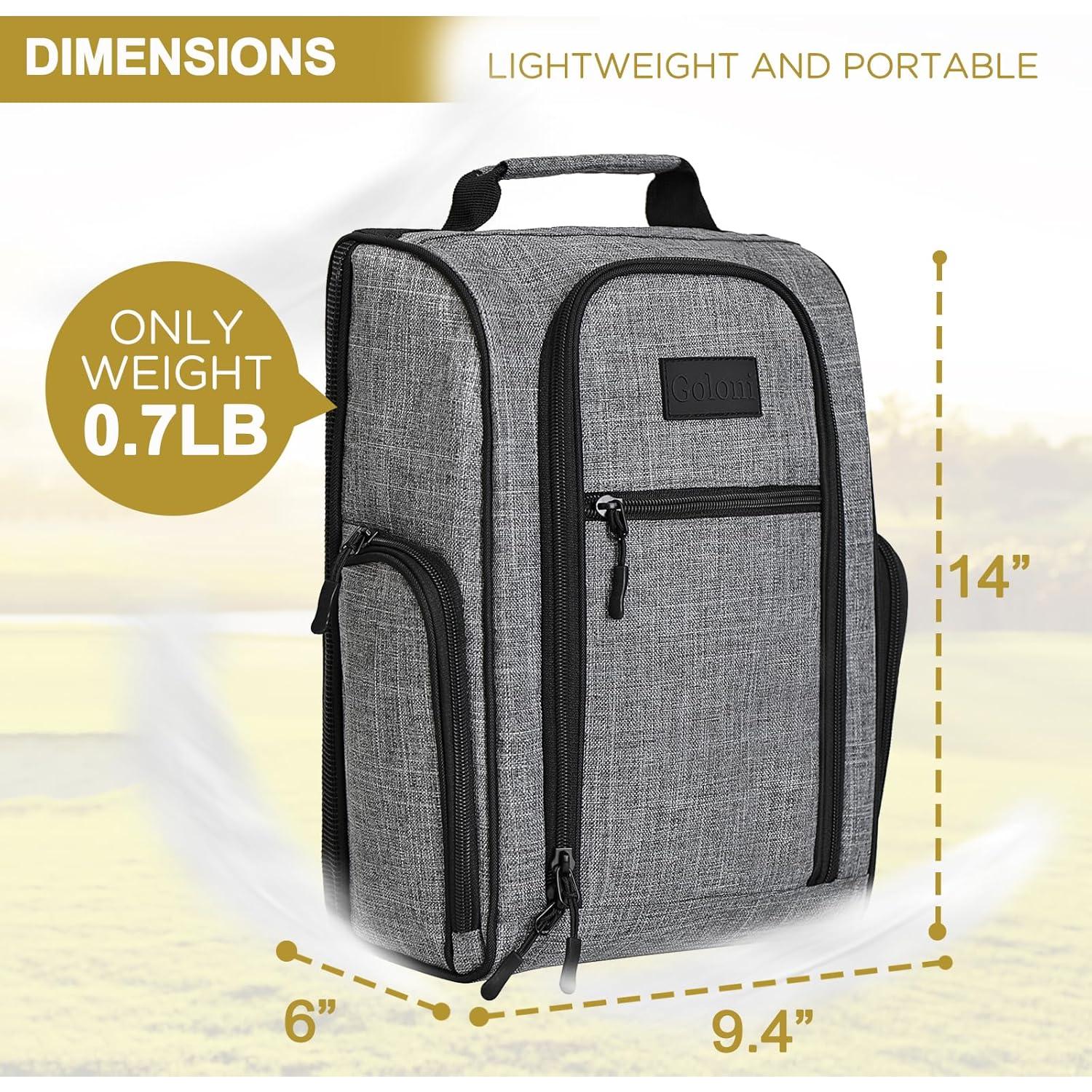Bolsa de Zapatos de Golf Goloni Gris Acolchada con Ventilación