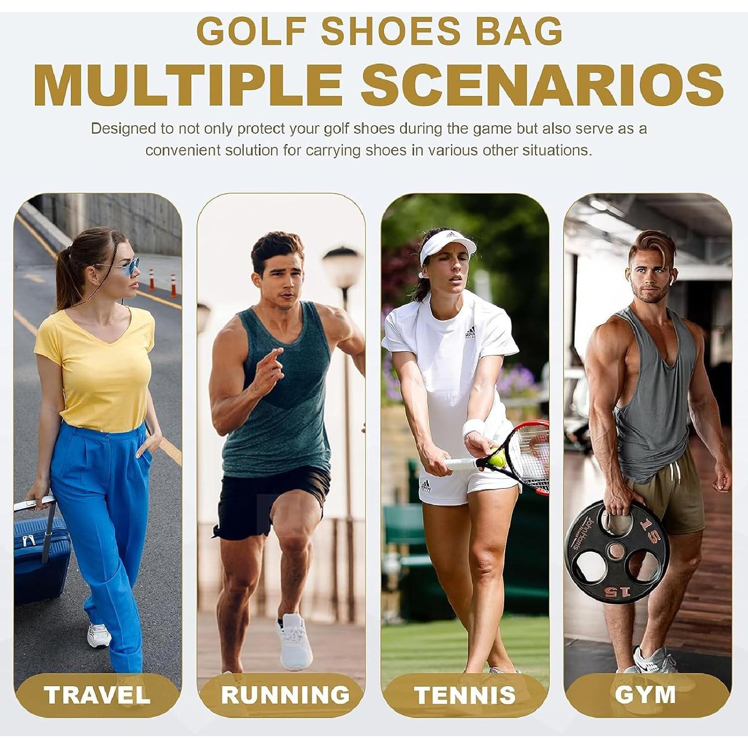 Bolsa de Zapatos de Golf Goloni Gris Acolchada con Ventilación