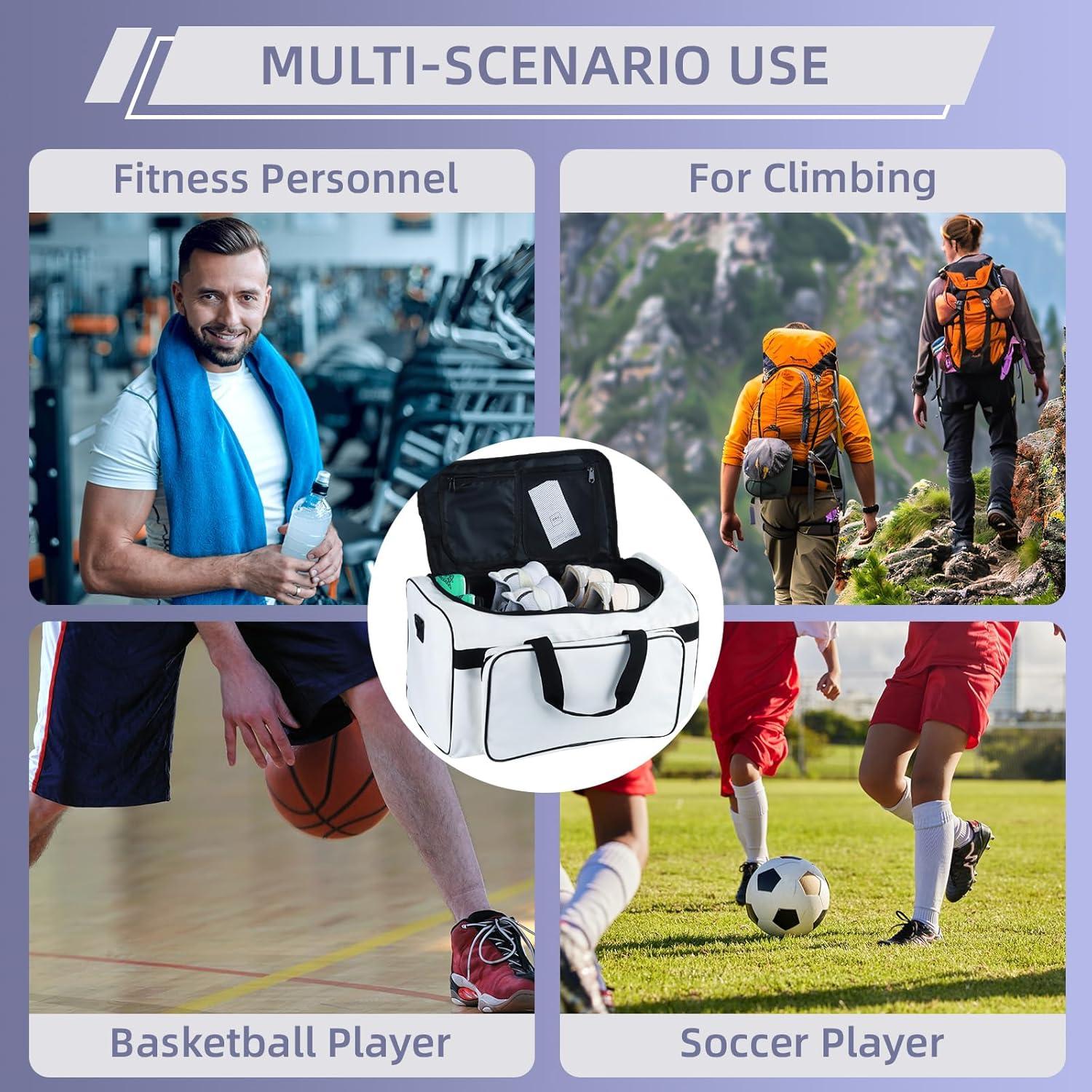 Bolsa de Zapatillas Qiveno 30L con Divisores Ajustables - Blanca