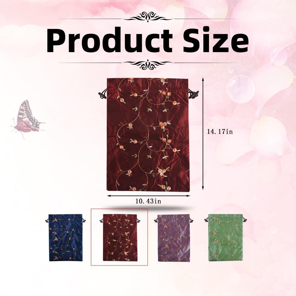 Bolsa de Almacenamiento de Seda Bordada VIOCIWUO 4 Piezas 36x26cm