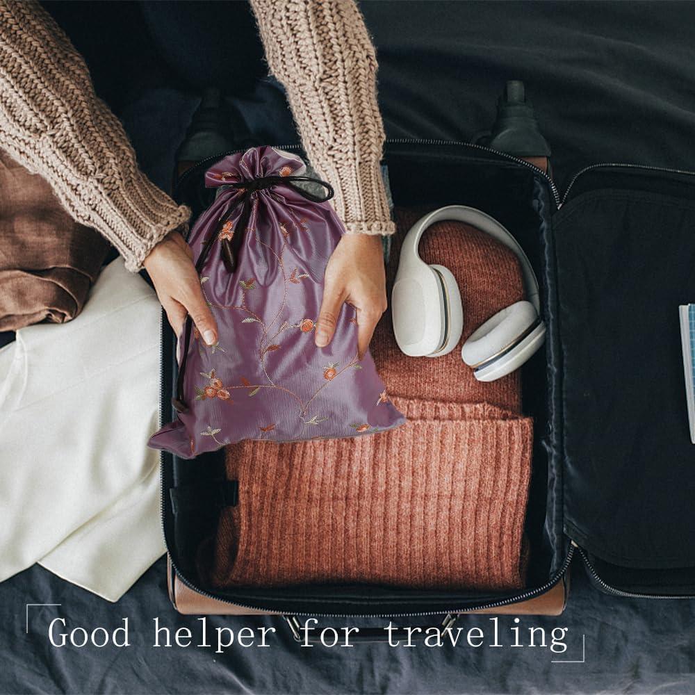 Bolsa de Almacenamiento de Seda Bordada VIOCIWUO 4 Piezas 36x26cm