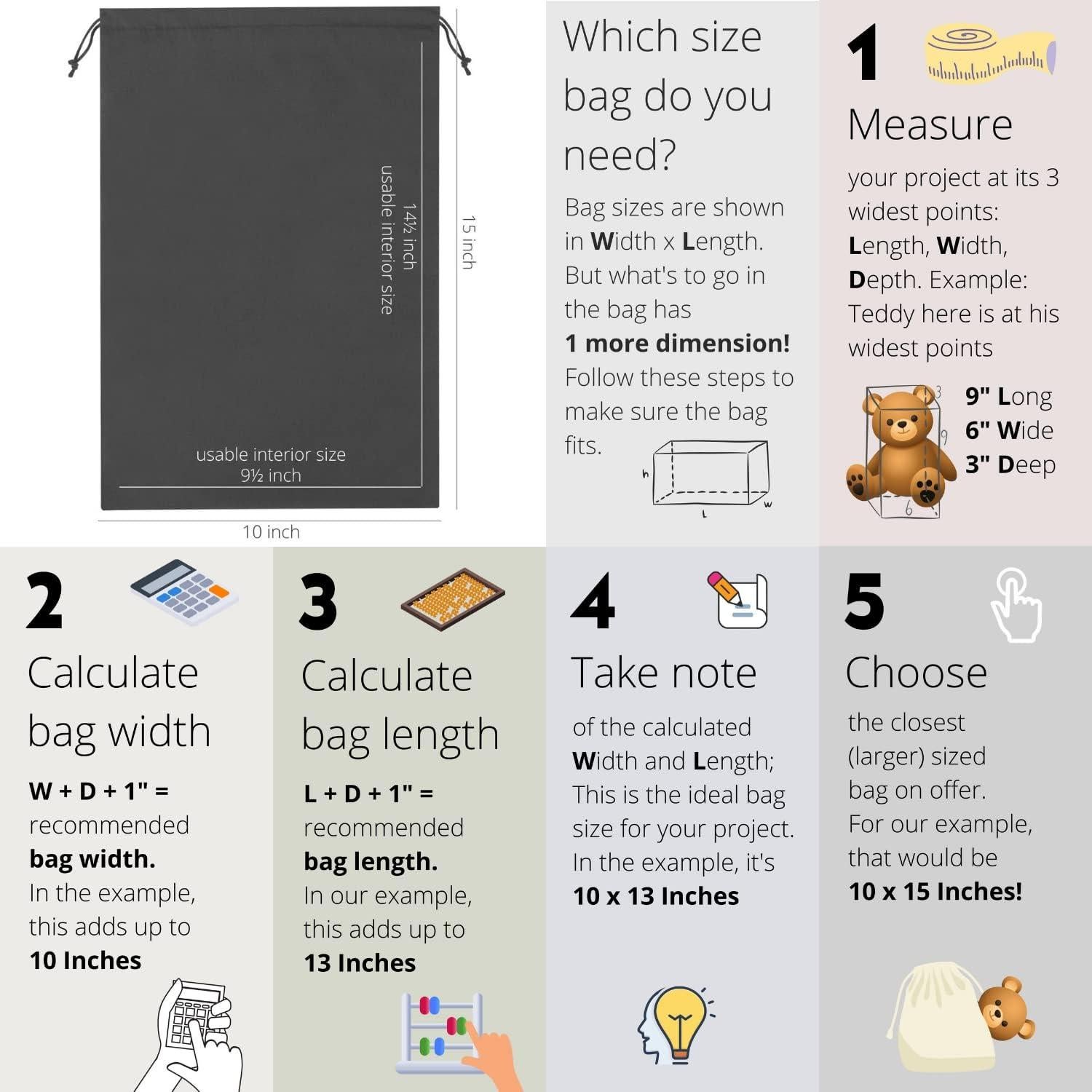 Bolsas de Algodón Reutilizables DR 25.4x38.1 cm - 12 Piezas