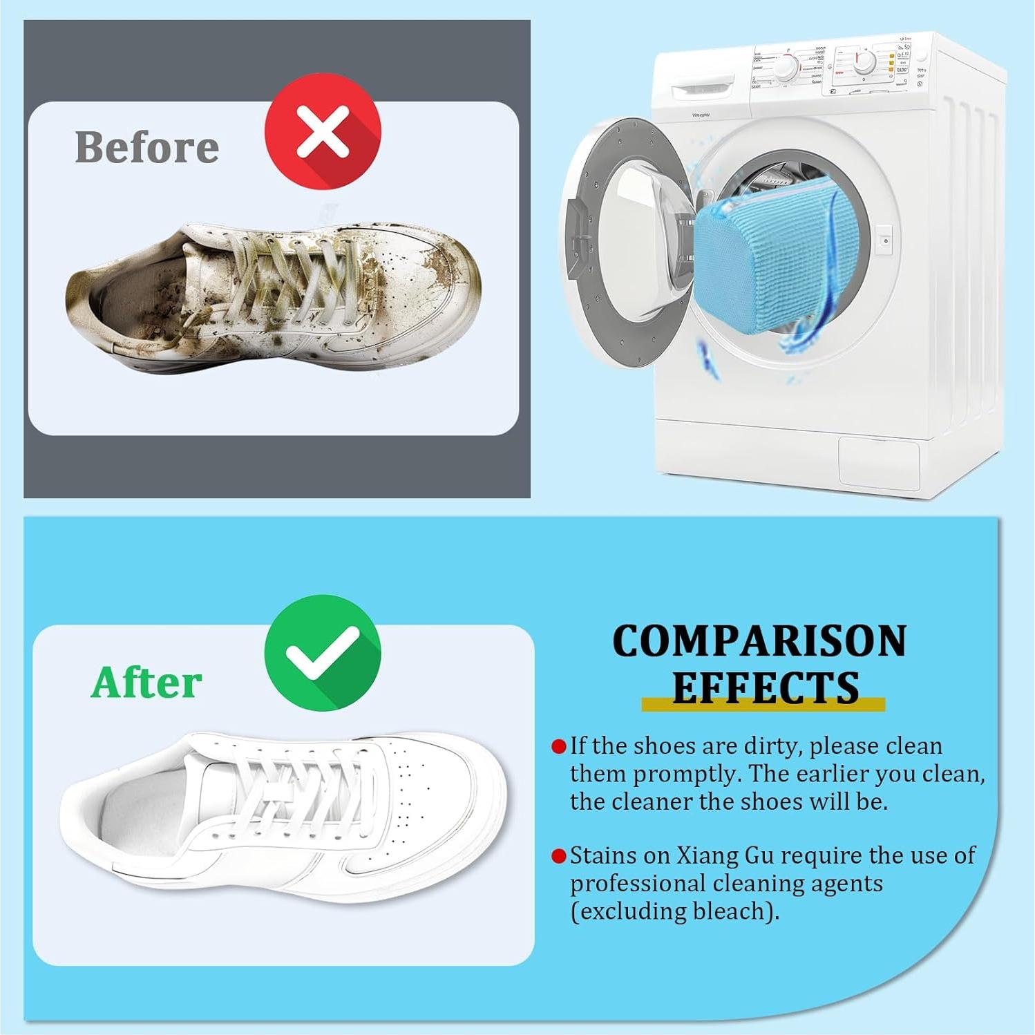 Bolsa para Lavar Zapatos QZLKNIT Azul 39.9x19.8 cm 2 Pcs