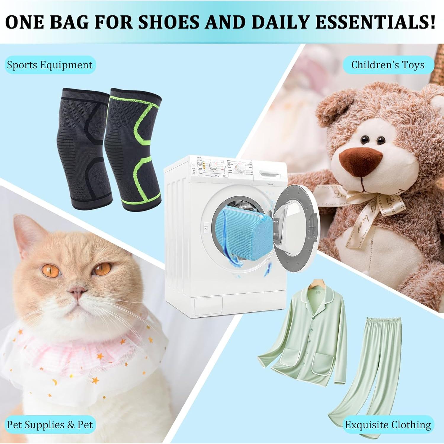 Bolsa para Lavar Zapatos QZLKNIT Azul 39.9x19.8 cm 2 Pcs