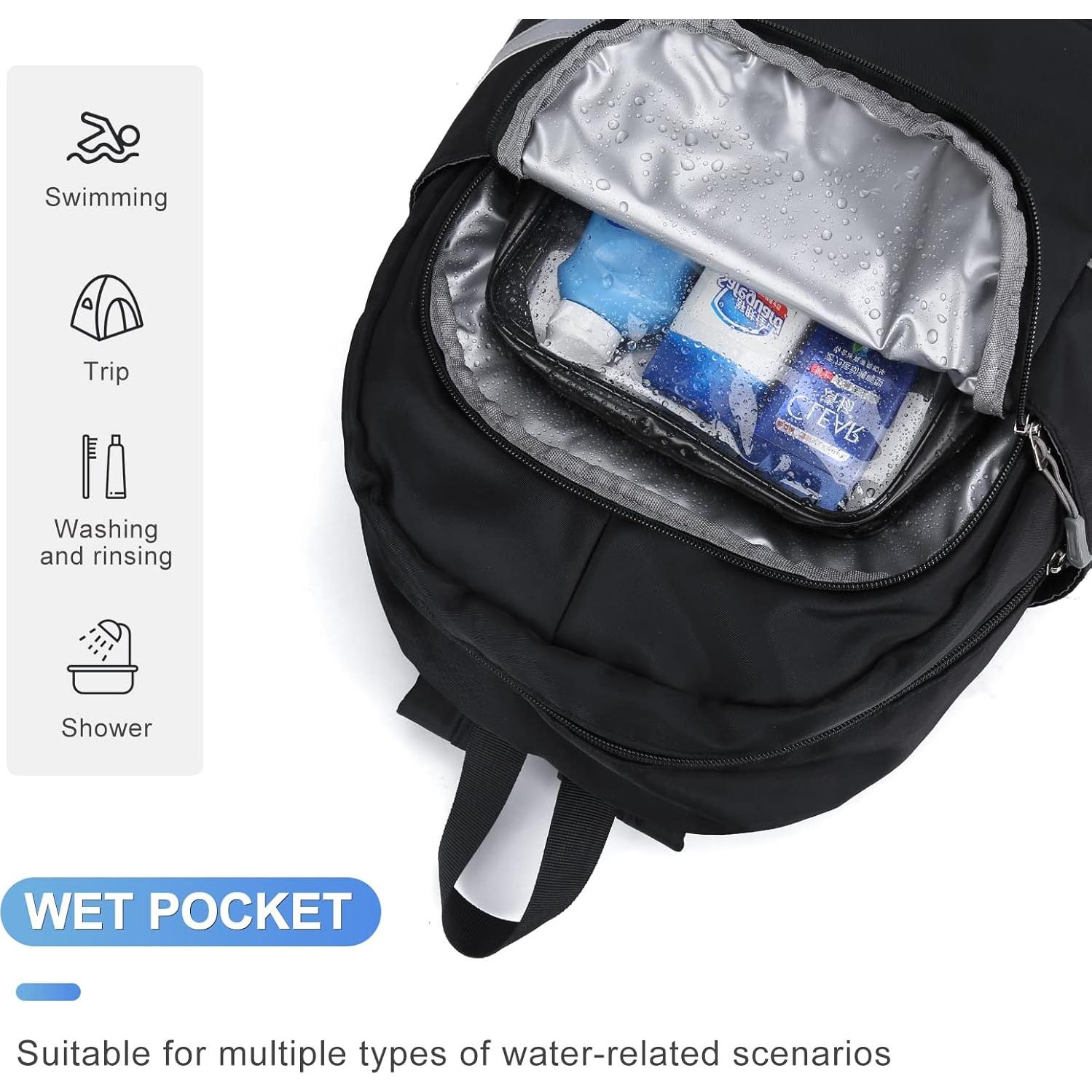 Mochila de Gimnasio Coofay Pequeña Impermeable 20L Negra