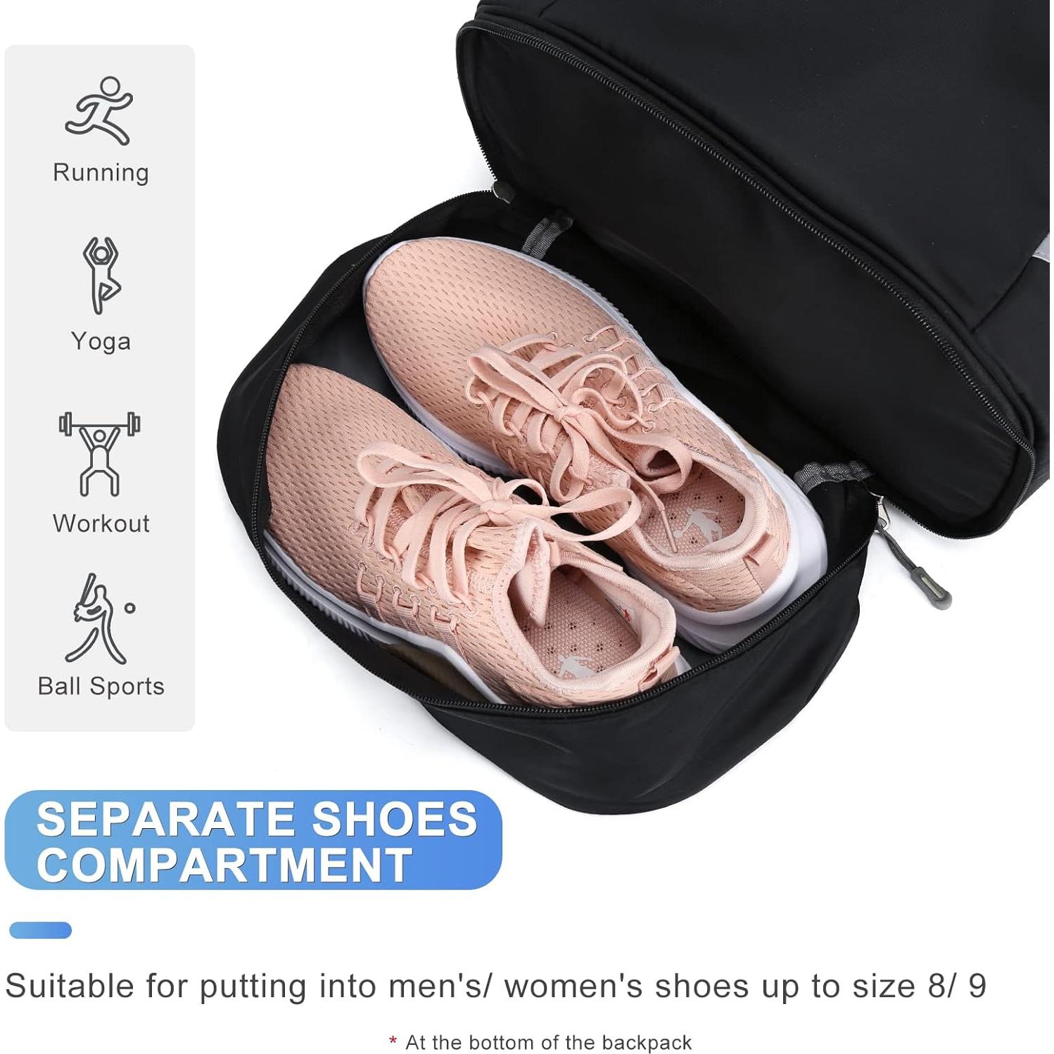 Mochila de Gimnasio Coofay Pequeña Impermeable 20L Negra