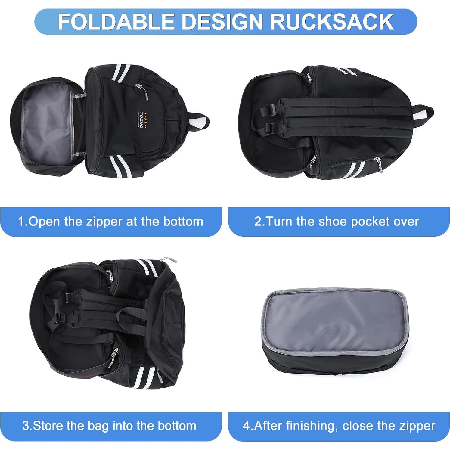 Mochila de Gimnasio Coofay Pequeña Impermeable 20L Negra