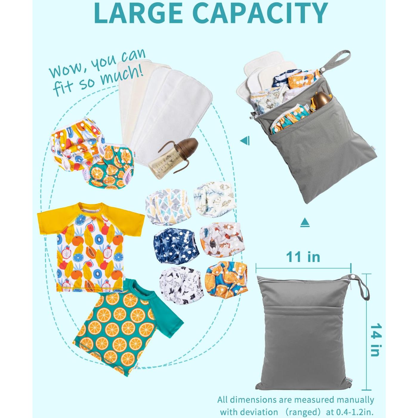 Babygoal 3 Bolsas Húmedas y Secas Impermeables para Bebés