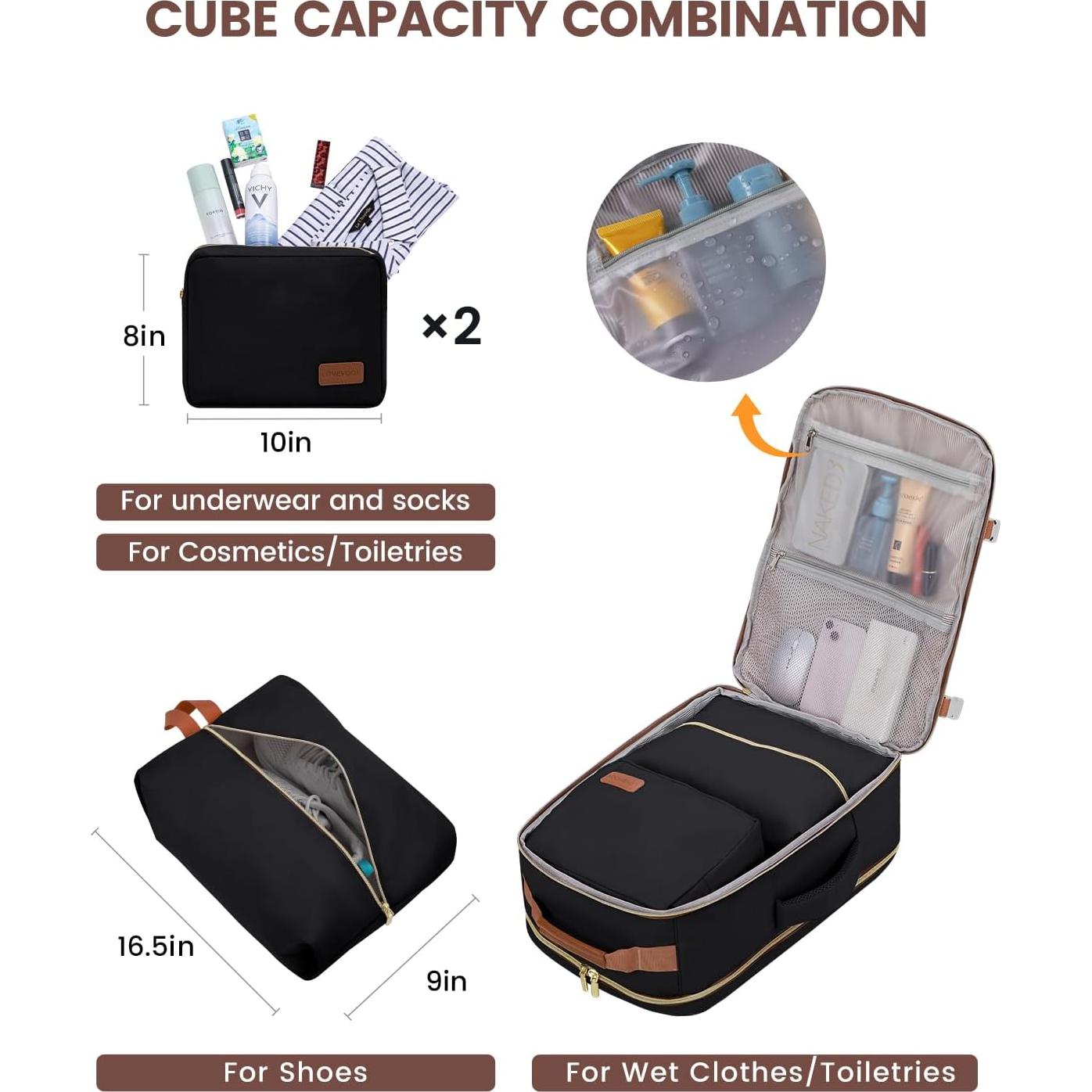 Mochila de Viaje LOVEVOOK 40L Unisex Aprobada por Aerolíneas