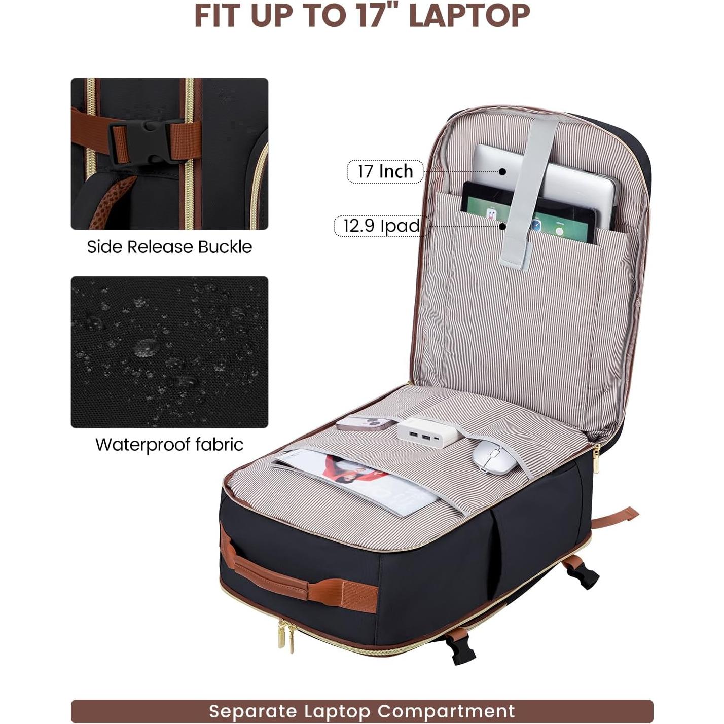 Mochila de Viaje LOVEVOOK 40L Unisex Aprobada por Aerolíneas