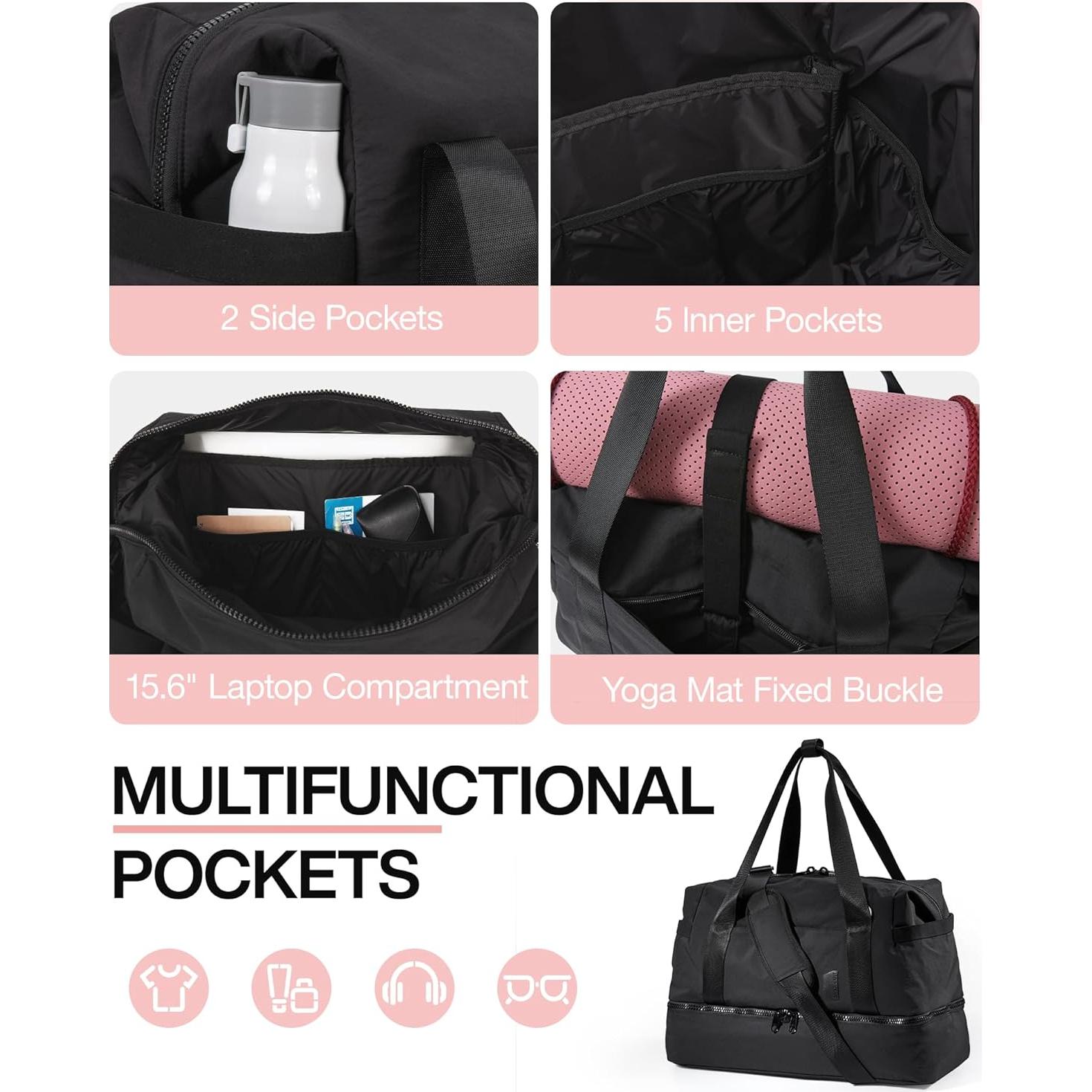 Bolsa de viaje BAGSMART para mujeres 37L con compartimento para zapatos